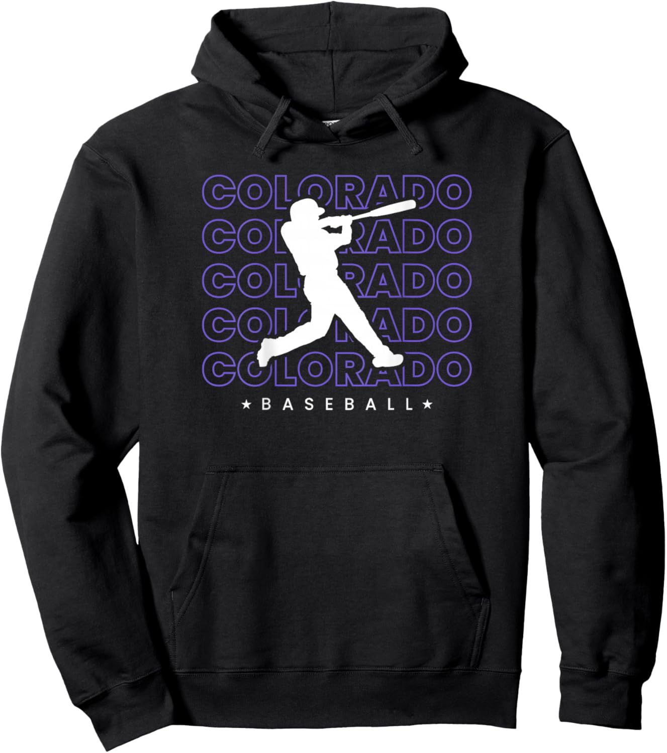 Colorado Baseball Backprint Retro Minimalist Baseball Lover Hoodie - Hoodie | Black