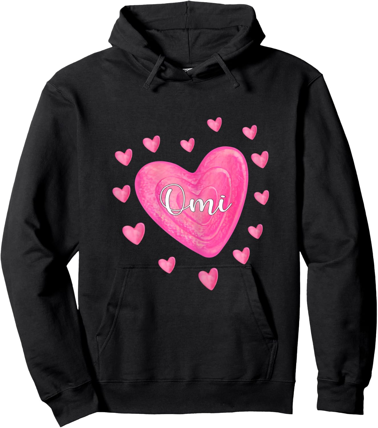 Valentine’s Day Lovely Omi Heart Hoodie - Hoodie | Black