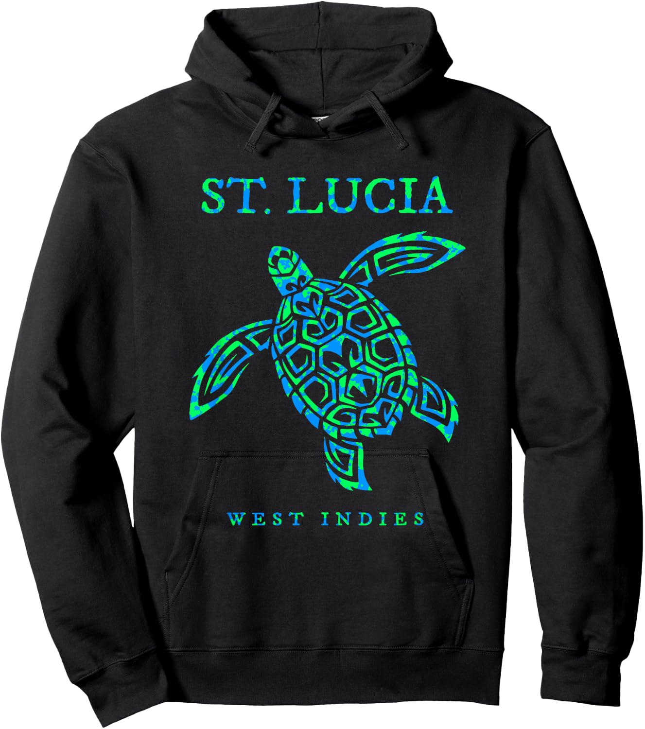 St Lucia Sea Turtle Travel Cruise Vacation Souvenir Hoodie - Hoodie | Black