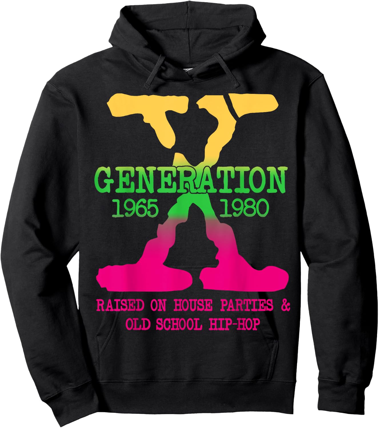 GEN-X Generation Raised on House Parties Old School Hip Hop Hoodie - Hoodie | Black