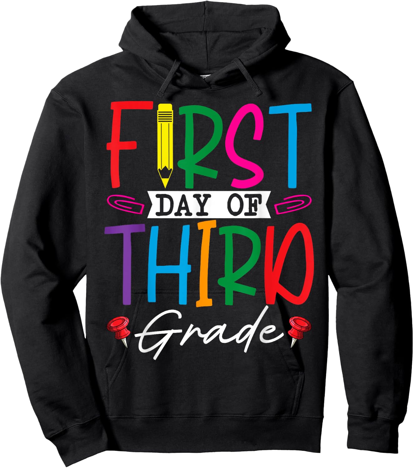 Retro First Day Of Third Grade Team Students Back To School Hoodie - Hoodie | Black