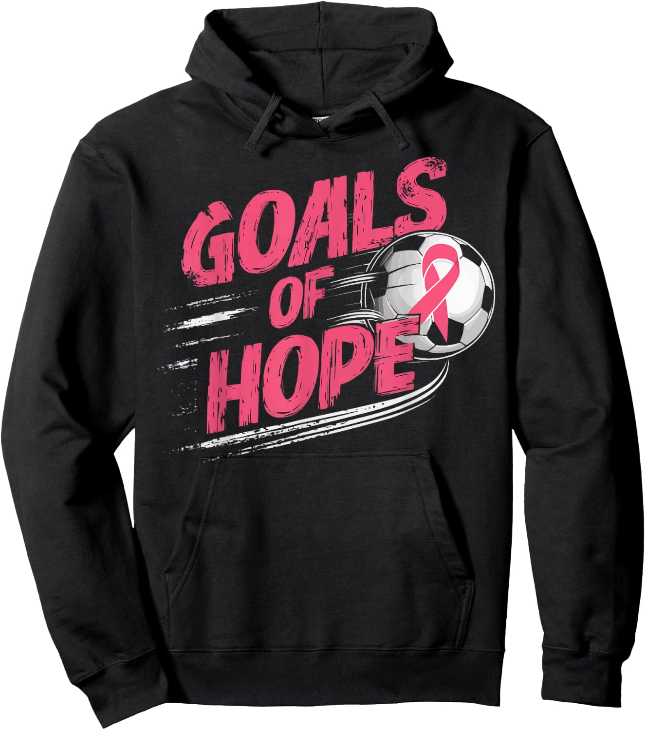 Soccer Breast Cancer Awareness Month Pink Ribbon Hoodie - Hoodie | Black