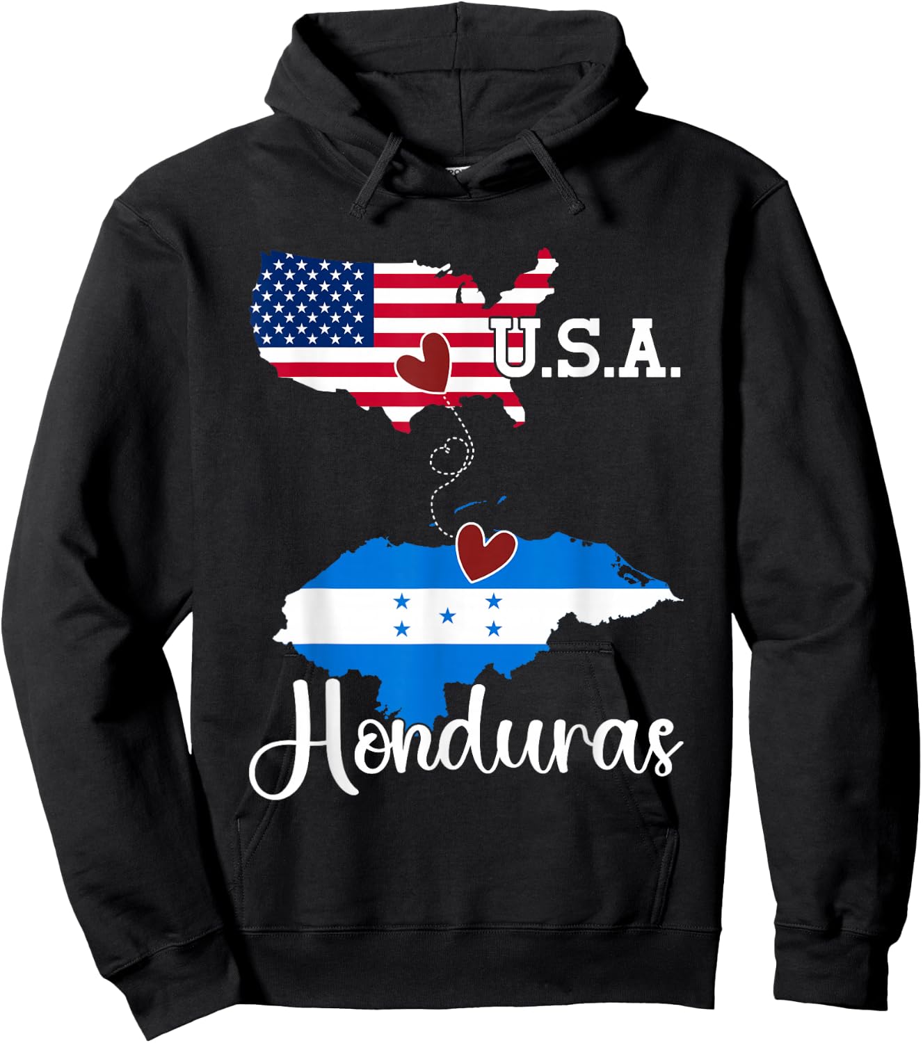 Honduras Flag American Flag USA Honduran Honduras Hoodie - Hoodie | Black