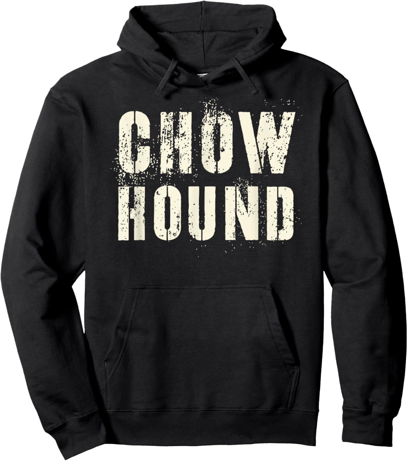 Sarcastic CHOW HOUND Proud Veterans Military I Love My I Eat Hoodie - Hoodie | Black