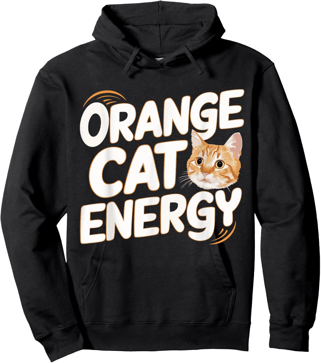 Orange Cat Energy Men Women Kids Hoodie - Hoodie | Black