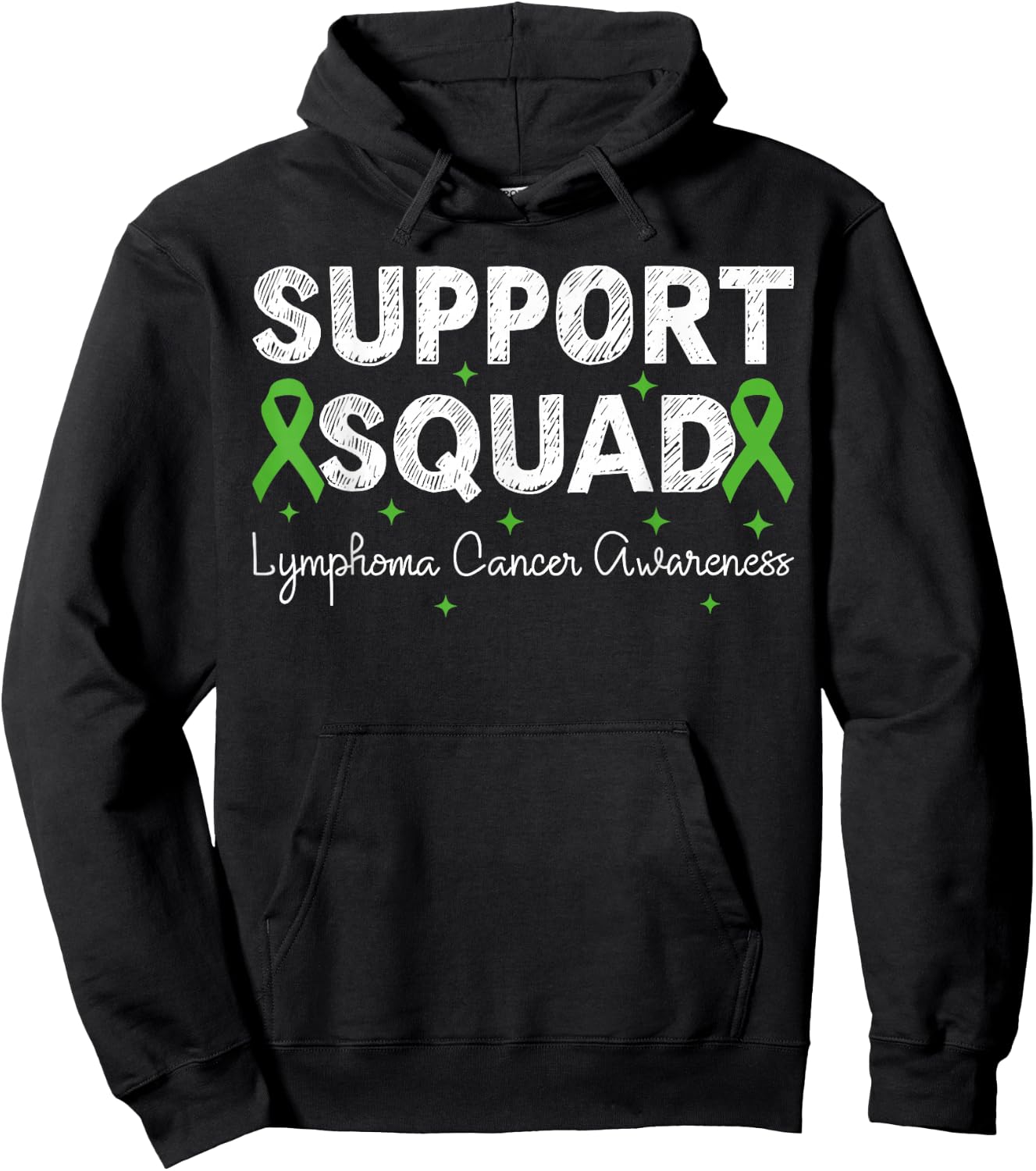 Support Squad Non Hodgkins Lymphoma Cancer Awareness Hoodie - Hoodie | Black