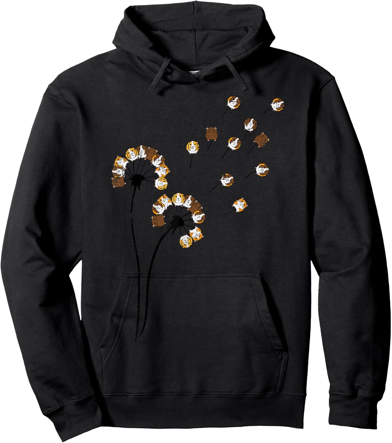 Guinea Pig Flower Dandelion Cavy Lover Women Girls Kids Men Hoodie - Hoodie | Black