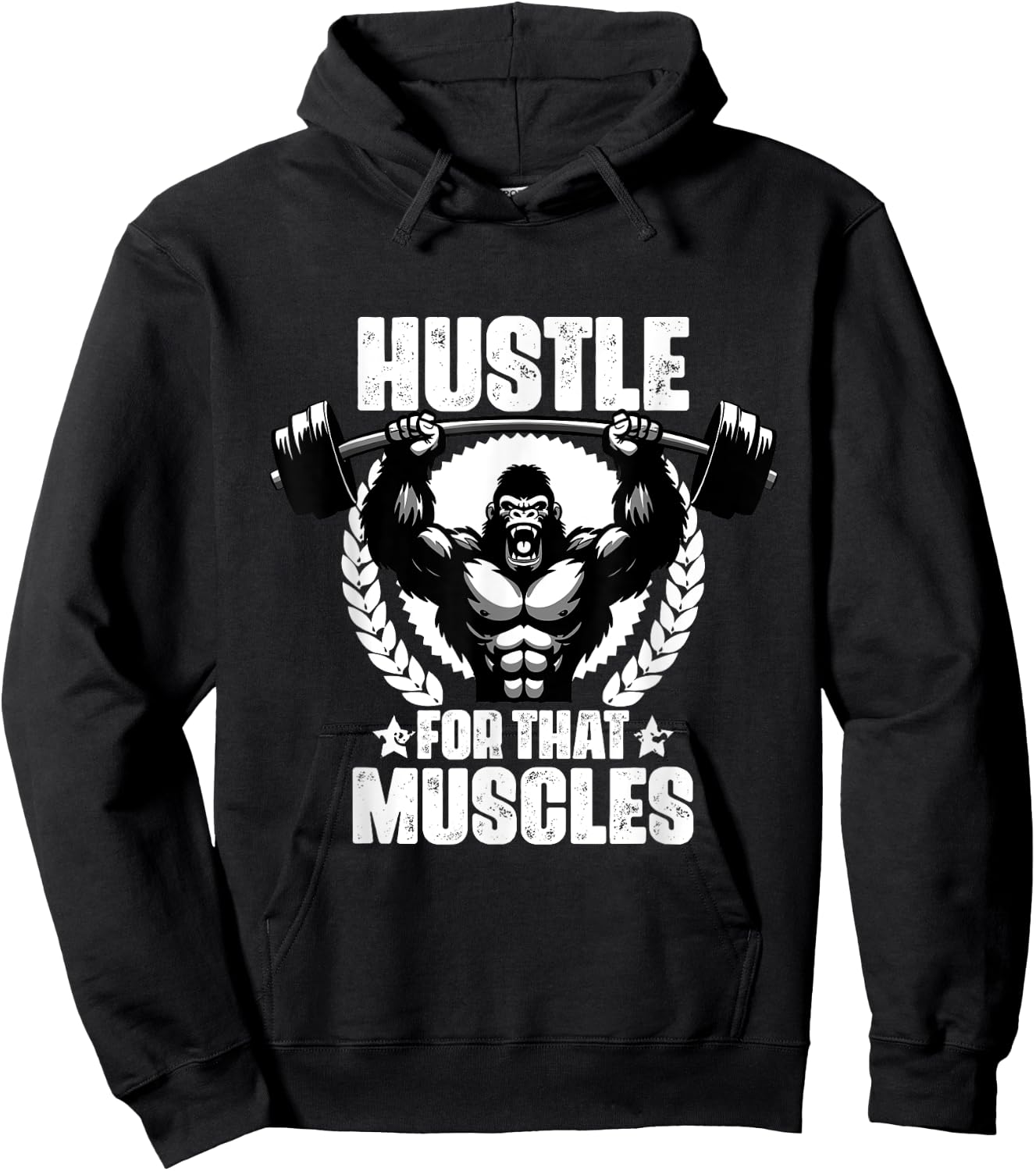 Hustle For That Muscles Weightlift Gym Quotes Gym Fitness Hoodie - Hoodie | Black