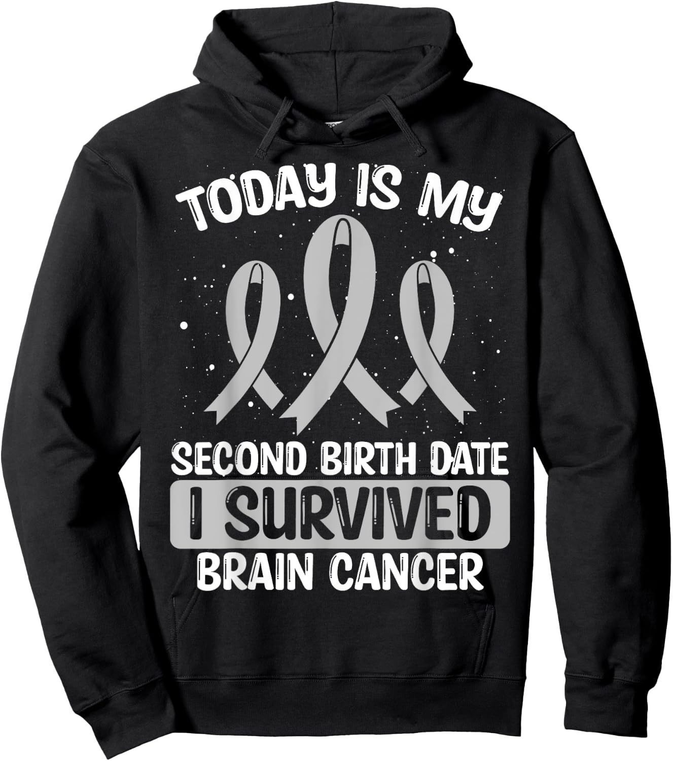 Brain Cancer Awareness I survived Brain Tumor Survivor Hoodie - Hoodie | Black