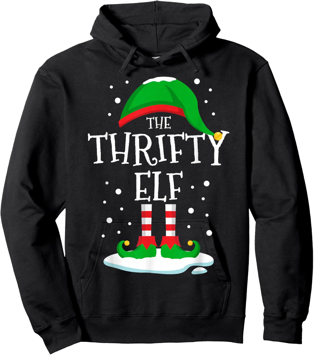 The Thrifty Elf Christmas Family Matching Xmas Group Funny Hoodie - Hoodie | Black