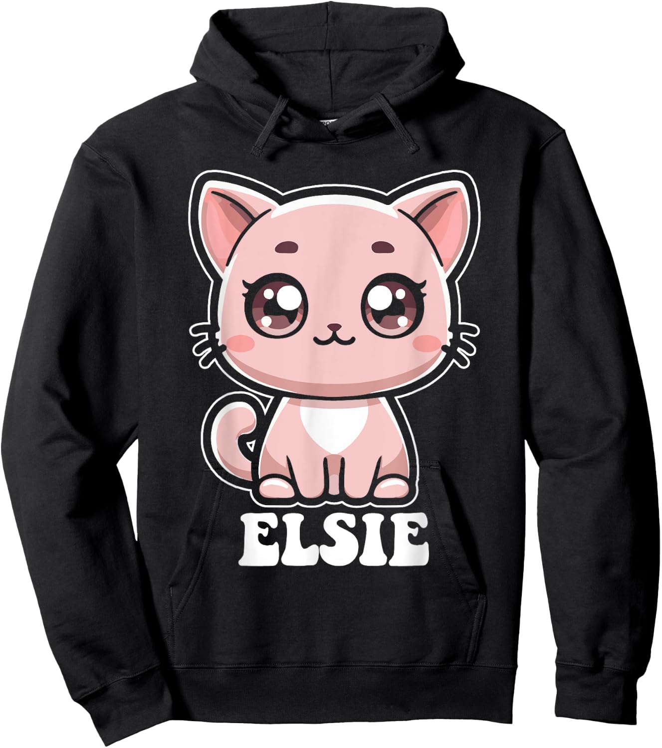 Elsie Cute Cat Kitten Design for Girls Name Elsie Hoodie - Hoodie | Black