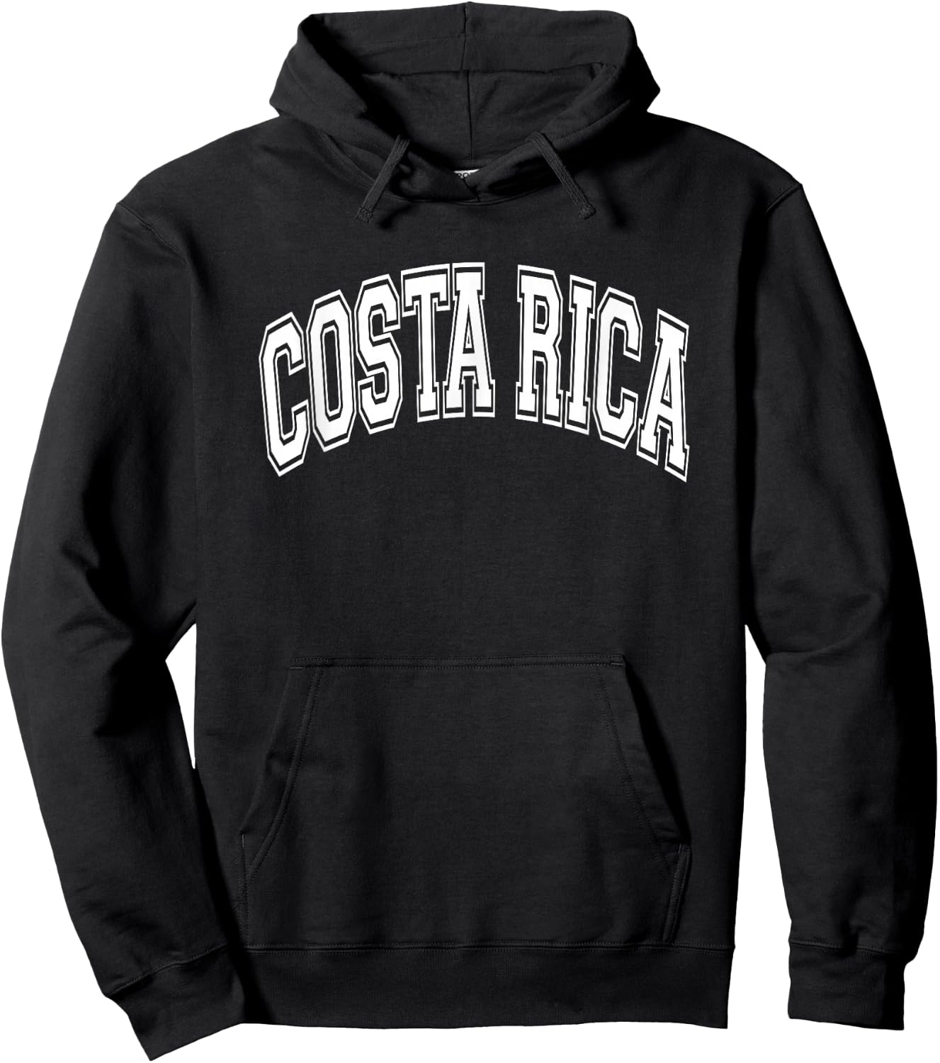 Costa Rica Arched White Text Hoodie - Hoodie | Black