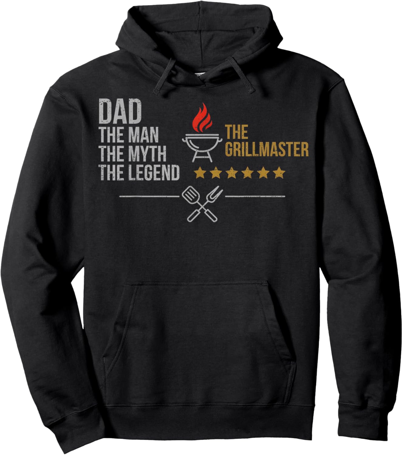 Dad The Legend Grillmaster BBQ Cooking Father Day Humor Hoodie - Hoodie | Black