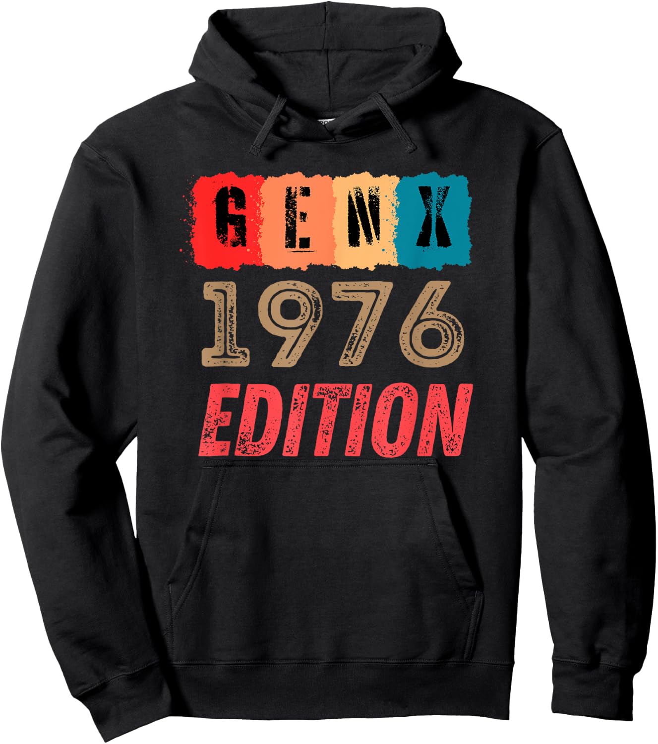Vintage Gen X 1976 Women Mom Dad Hoodie - Hoodie | Black