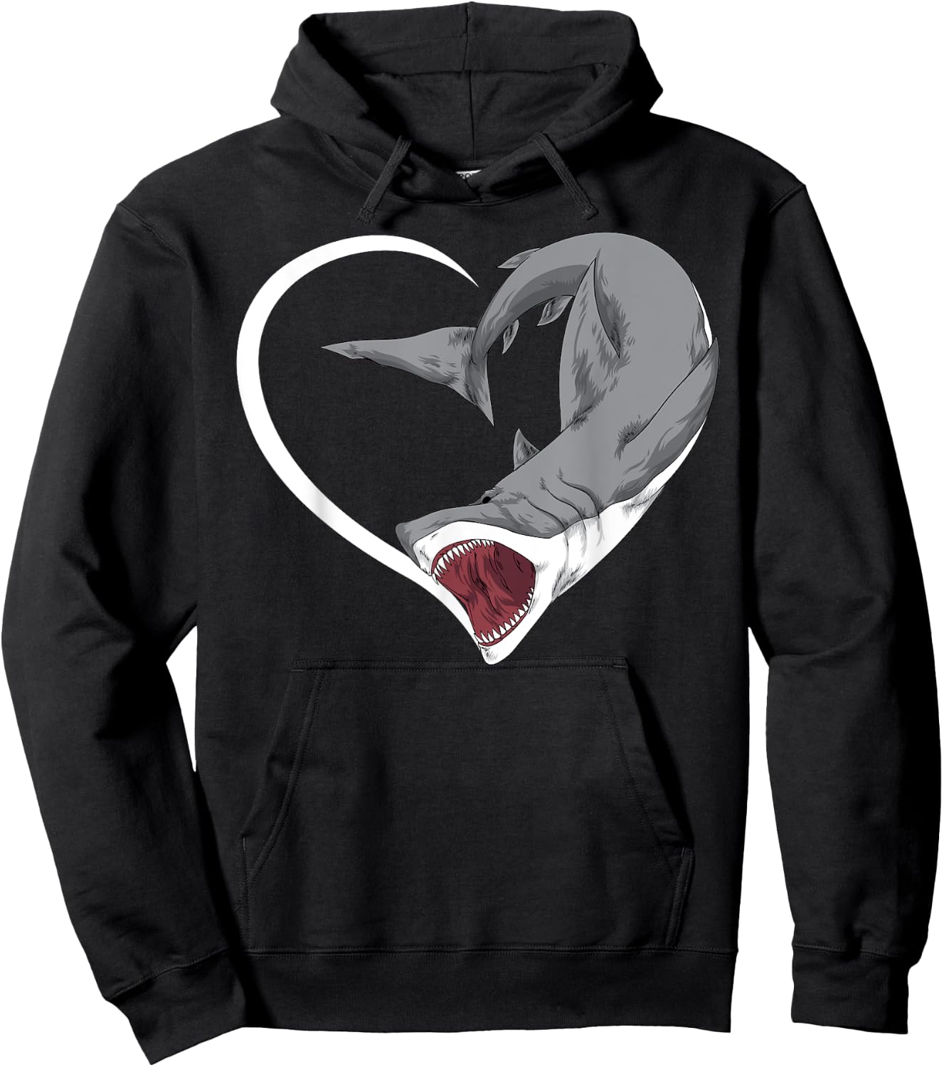 Shark Shirts Girls Kids Heart Cute Shark Hoodie - Hoodie | Black