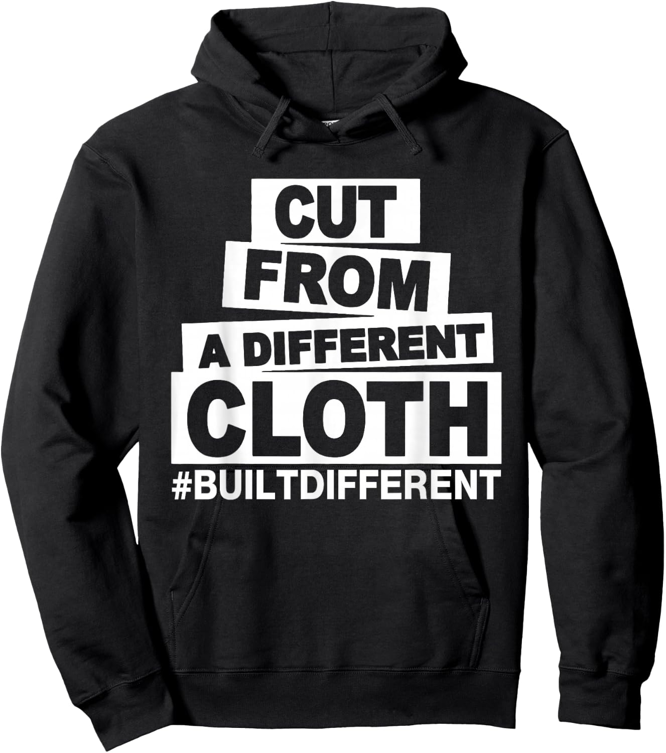 Cut From A Different Cloth #Buildifferent, Positive Quote Hoodie - Hoodie | Black