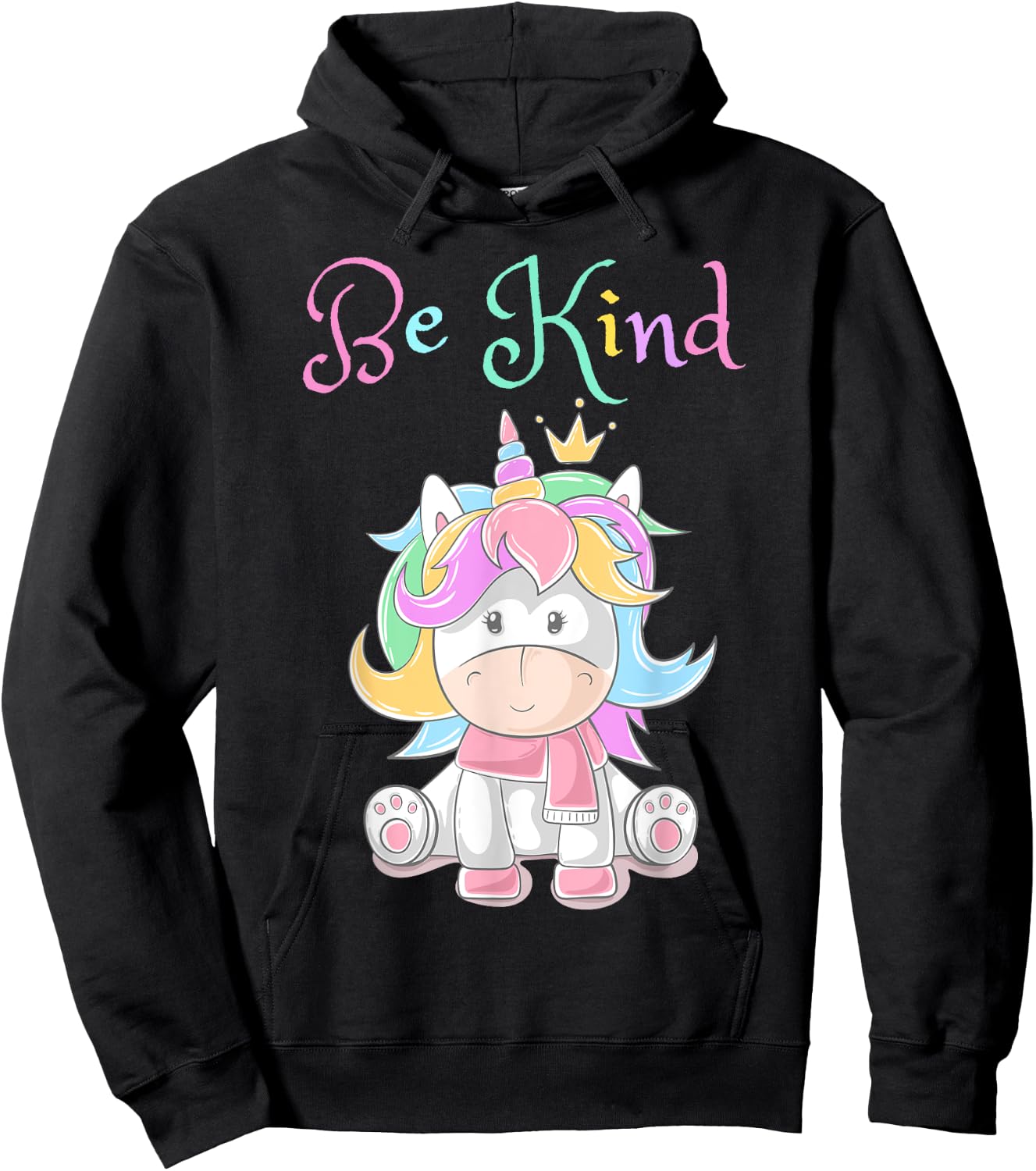 Be Kind Unicorn Shirt for Girls, Rainbow Unicorn Be Kind Hoodie - Hoodie | Black