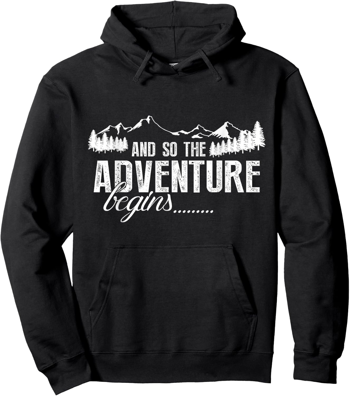 and So The Adventure Begins Camping Road Trip Hoodie - Hoodie | Black