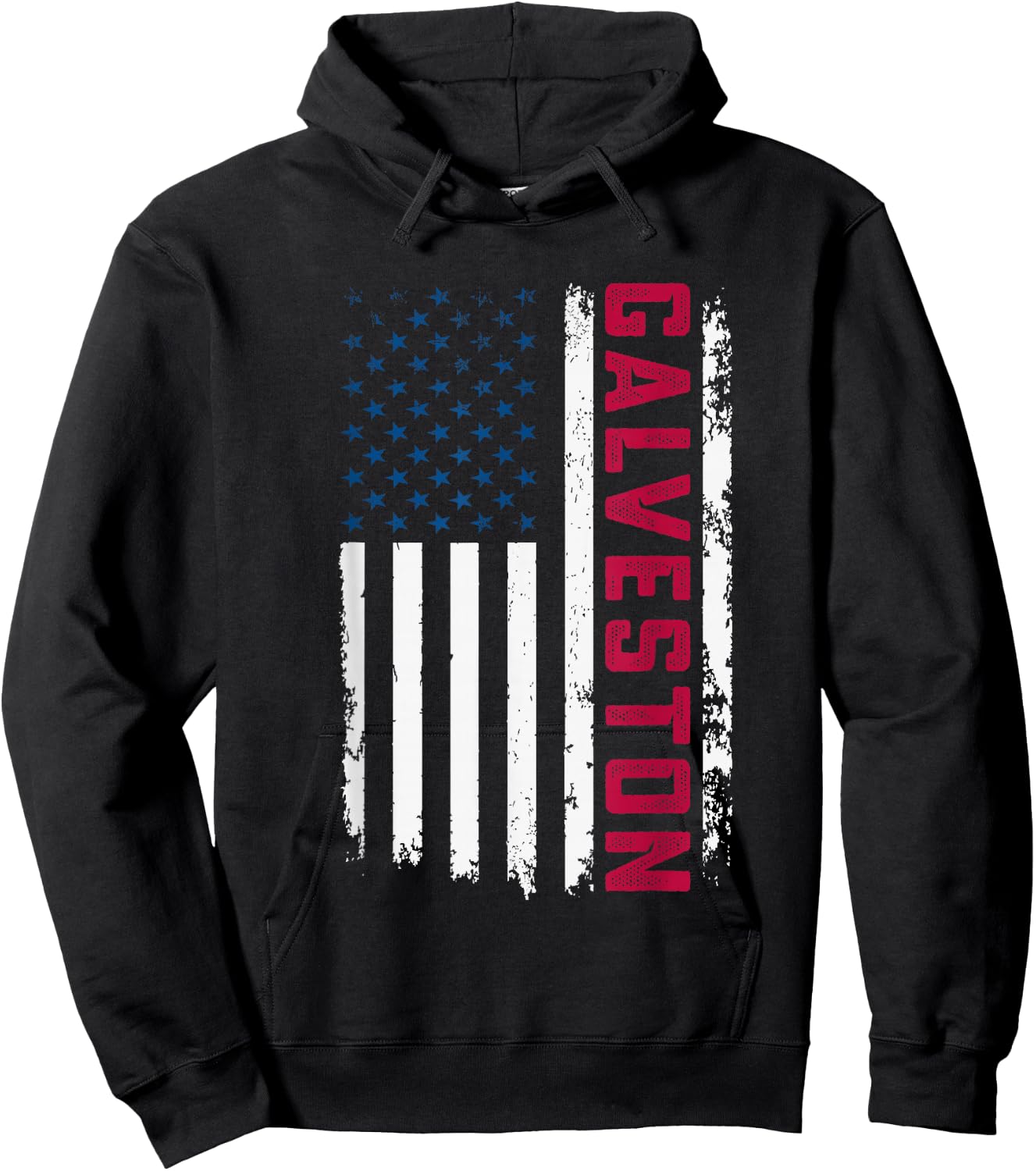 Galveston USA Flag Lover Patriotic American Galveston Hoodie - Hoodie | Black