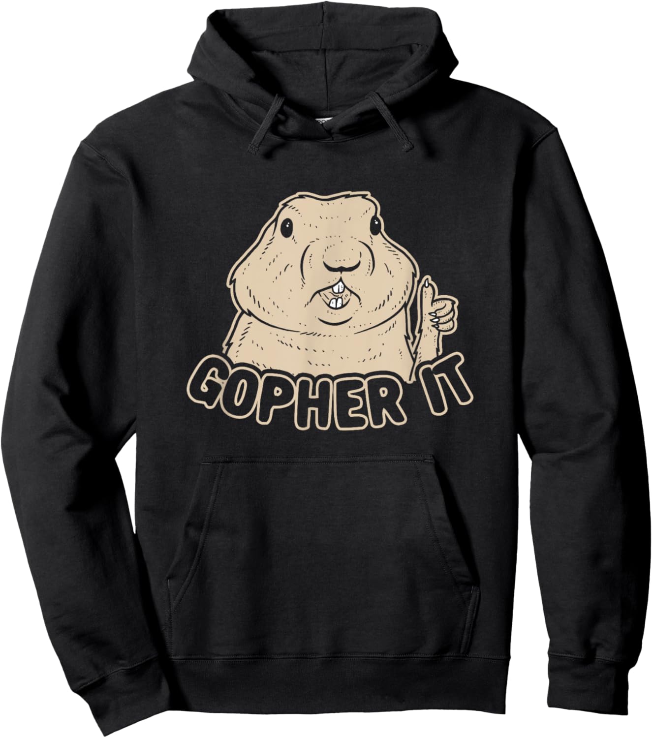 Gopher It - Inspirational Funny Pun Hoodie - Hoodie | Black