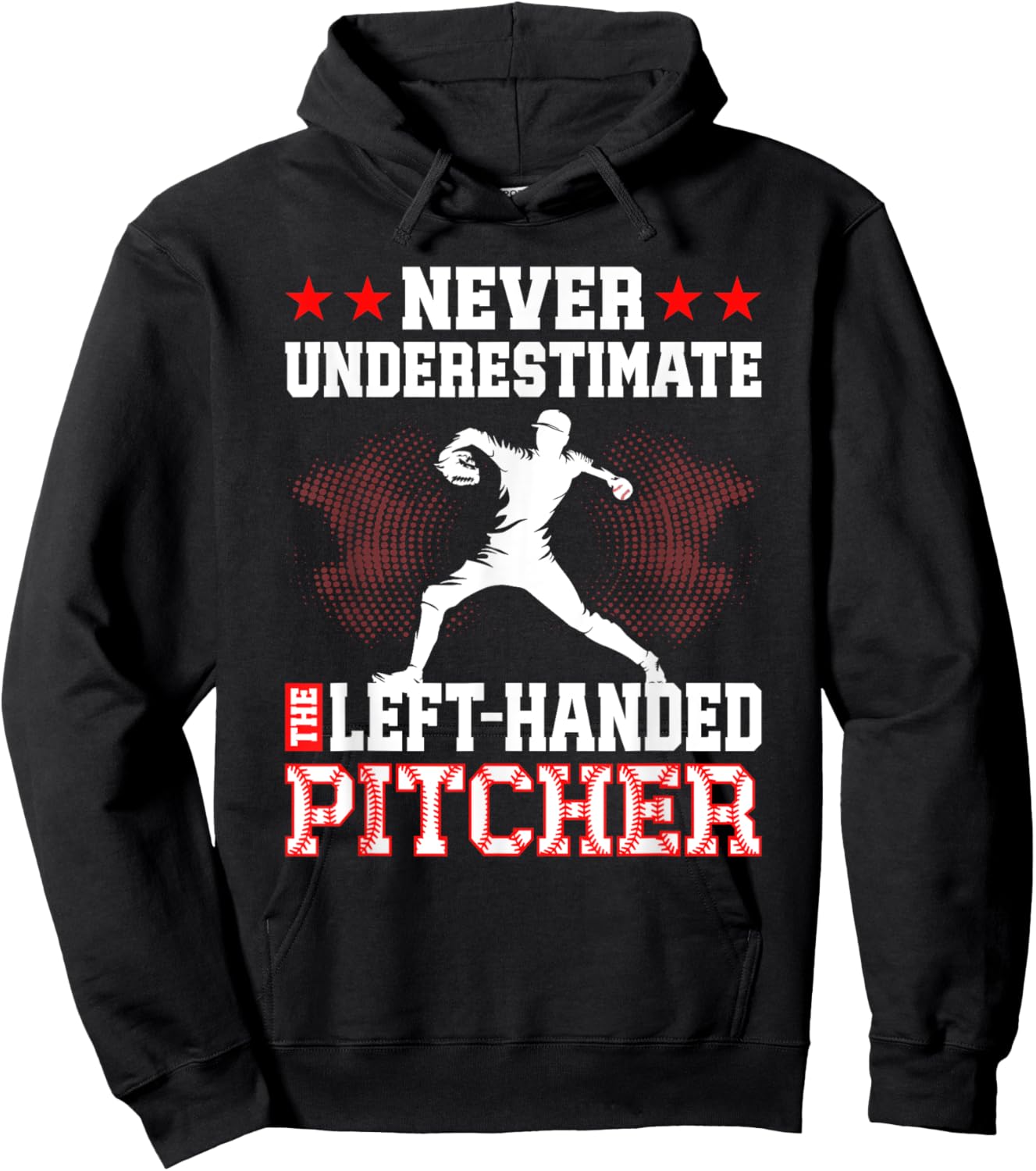 Baseball Left-Handed Pitcher Hoodie - Hoodie | Black