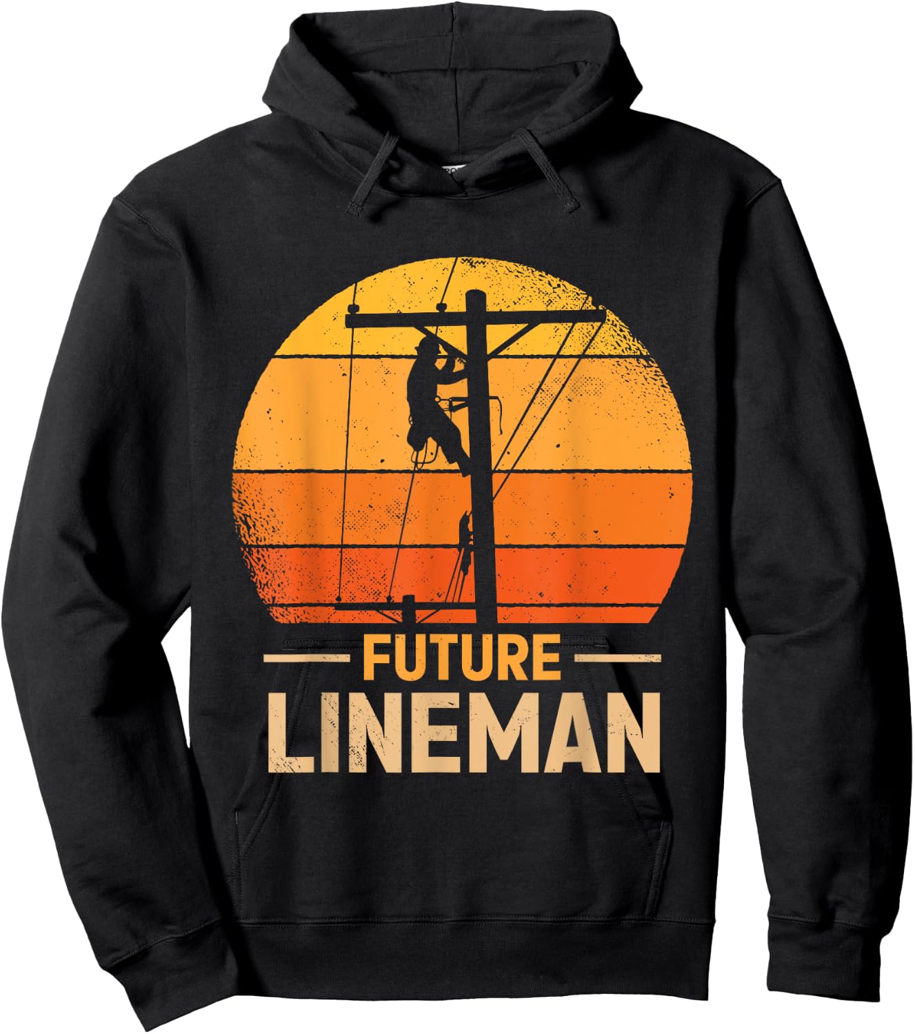 Funny Future Lineman Costume Lineworker Electrical Lineman Hoodie - Hoodie | Black