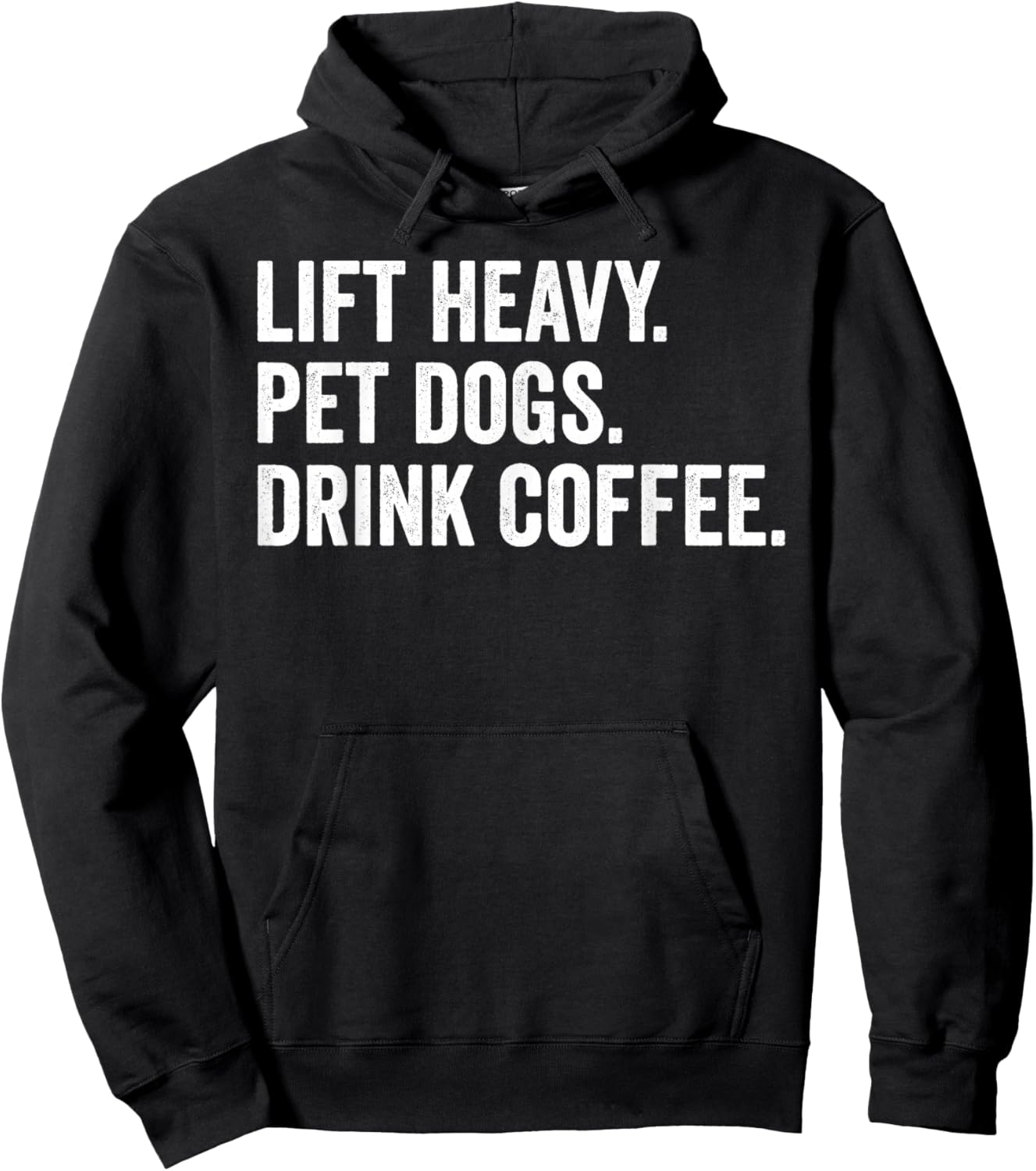 Lift Heavy Pet Dogs Drink Coffee Gym Workout Weight Lifter Hoodie - Hoodie | Black