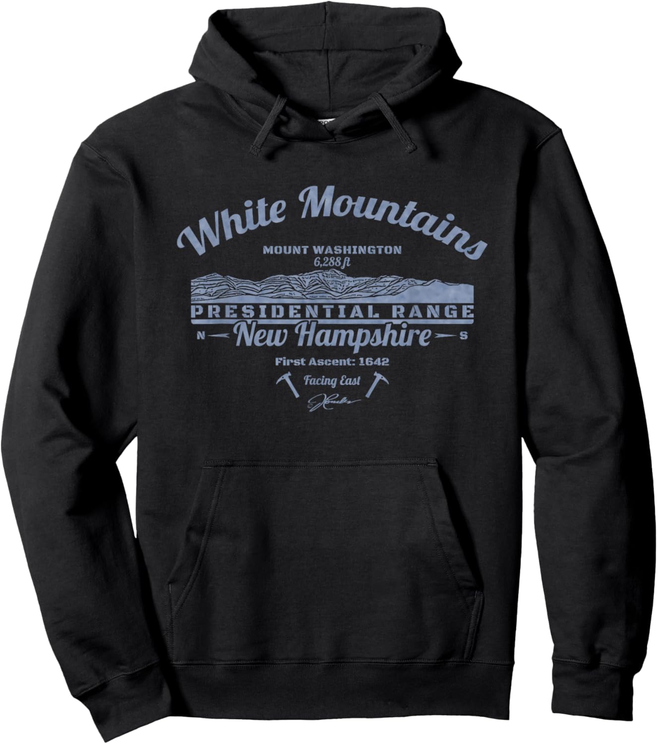 JCombs: White Mountains, NH with Mount Washington Hoodie - Hoodie | Black