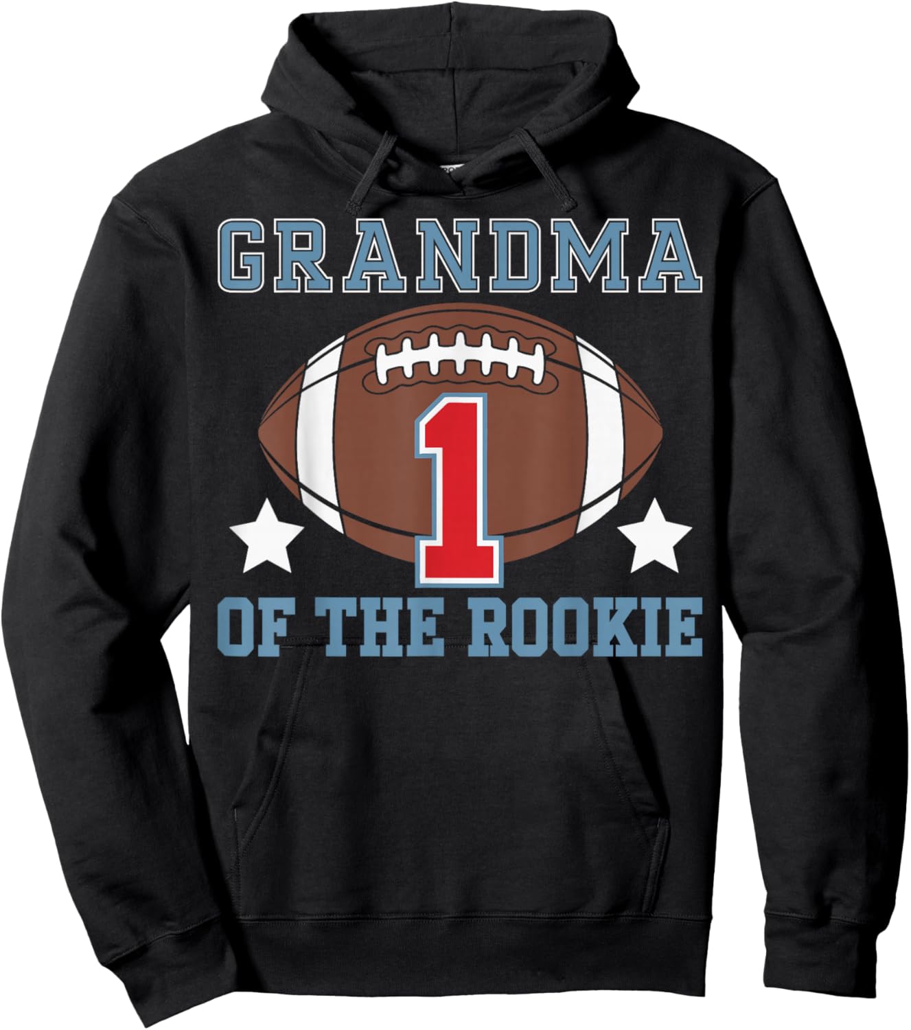 Grandma of Rookie 1st Birthday Football Theme Matching Party Hoodie - Hoodie | Black