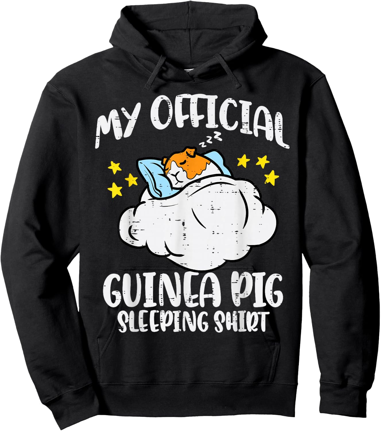 My Official Guinea Pig Sleeping Shirt Cavy Women Kids Men Hoodie - Hoodie | Black