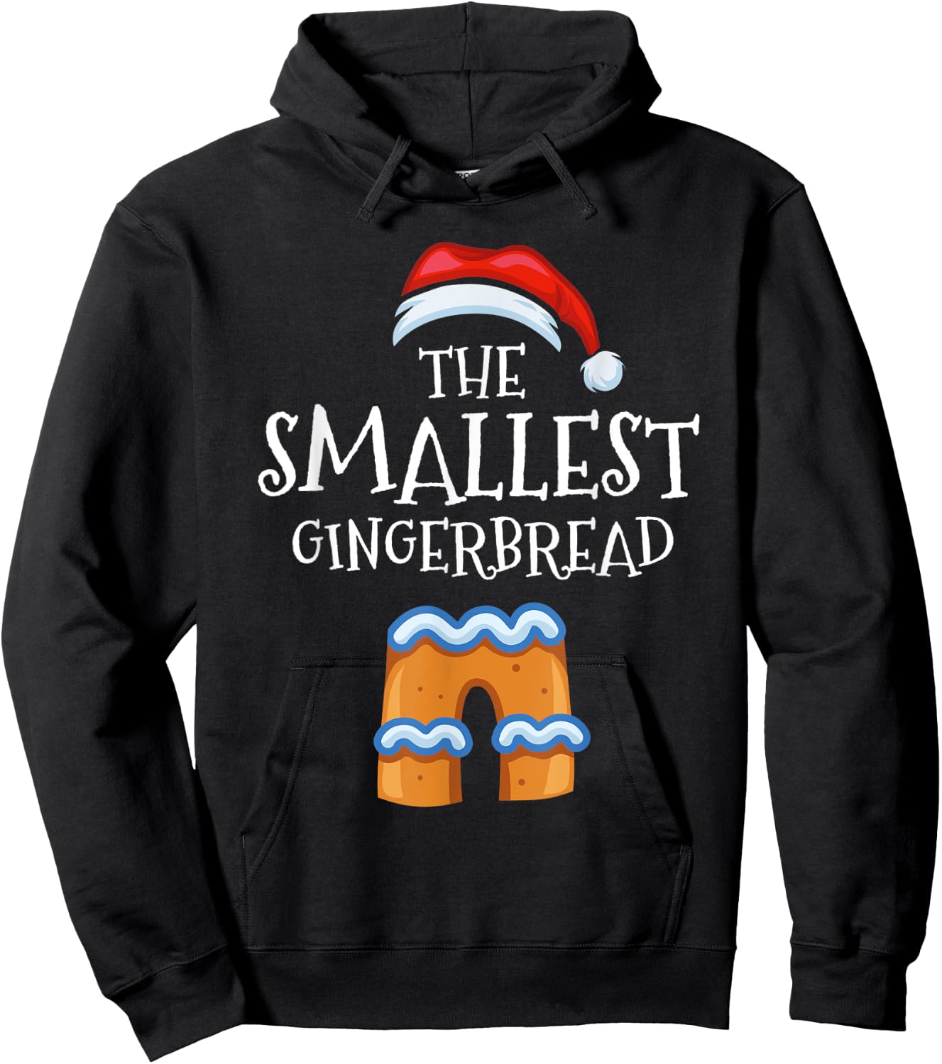 Smallest Gingerbread Family Matching Group Christmas Gift Hoodie - Hoodie | Black