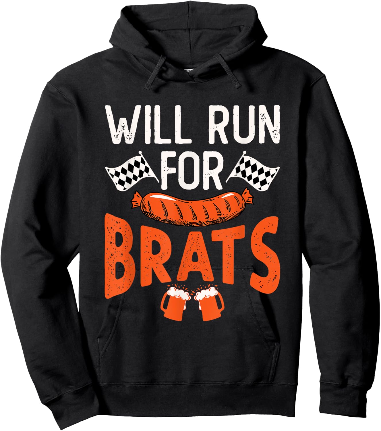 Oktoberfest Running Will Run for Brats German Sausage Hoodie - Hoodie | Black