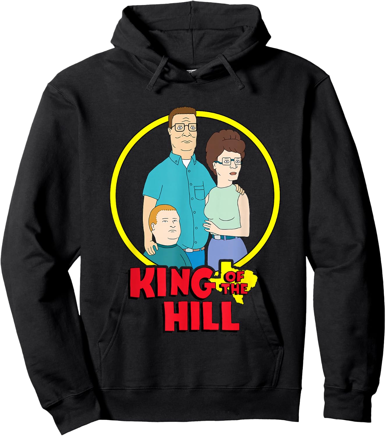 King Of The Hill Iconic Hill Family Group Shot Chest Poster Hoodie - Hoodie | Black