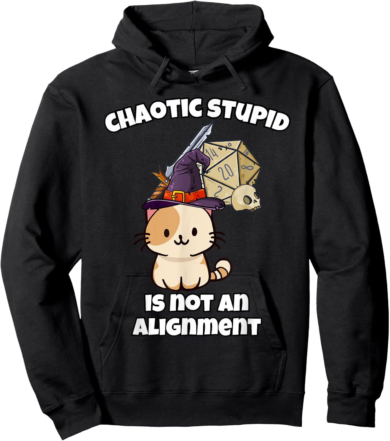 Creamala - Chaotic Stupid Is Not An Alignment Hoodie - Hoodie | Black
