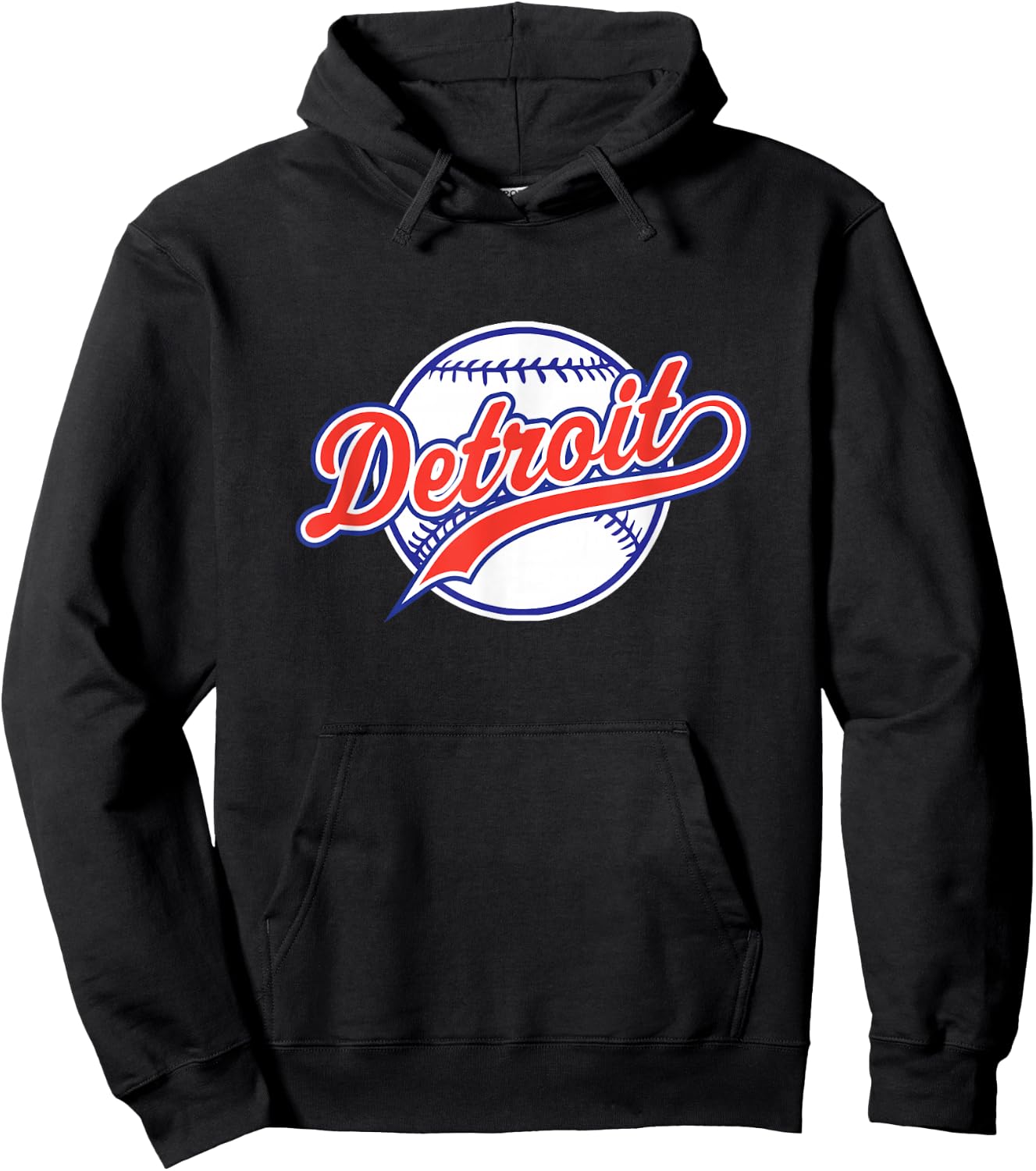 Detroit vintage baseball throwback retro design Hoodie - Hoodie | Black
