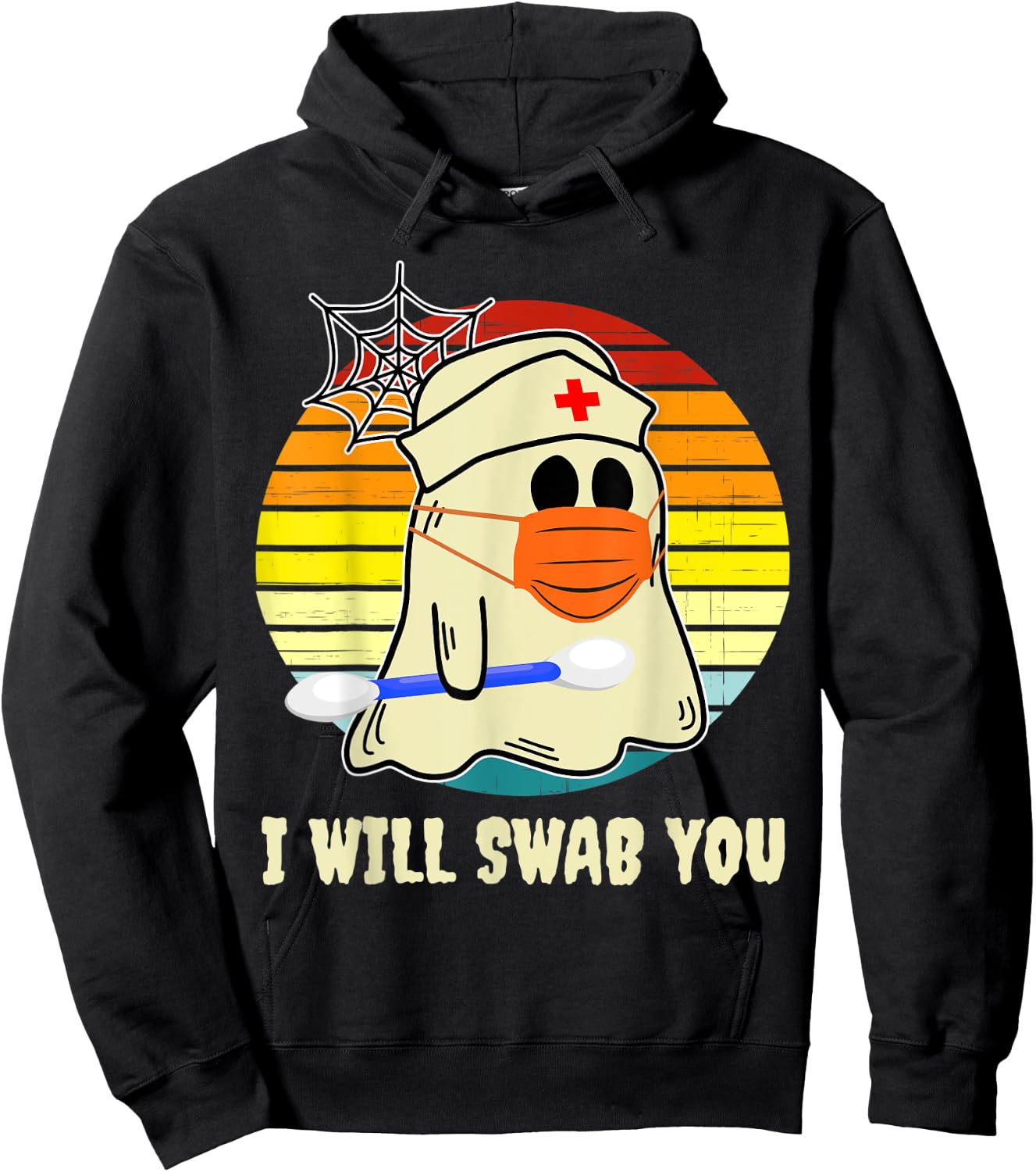 I Will Swab You Nurse Zombie Funny Halloween Nurses Gift Hoodie - Hoodie | Black