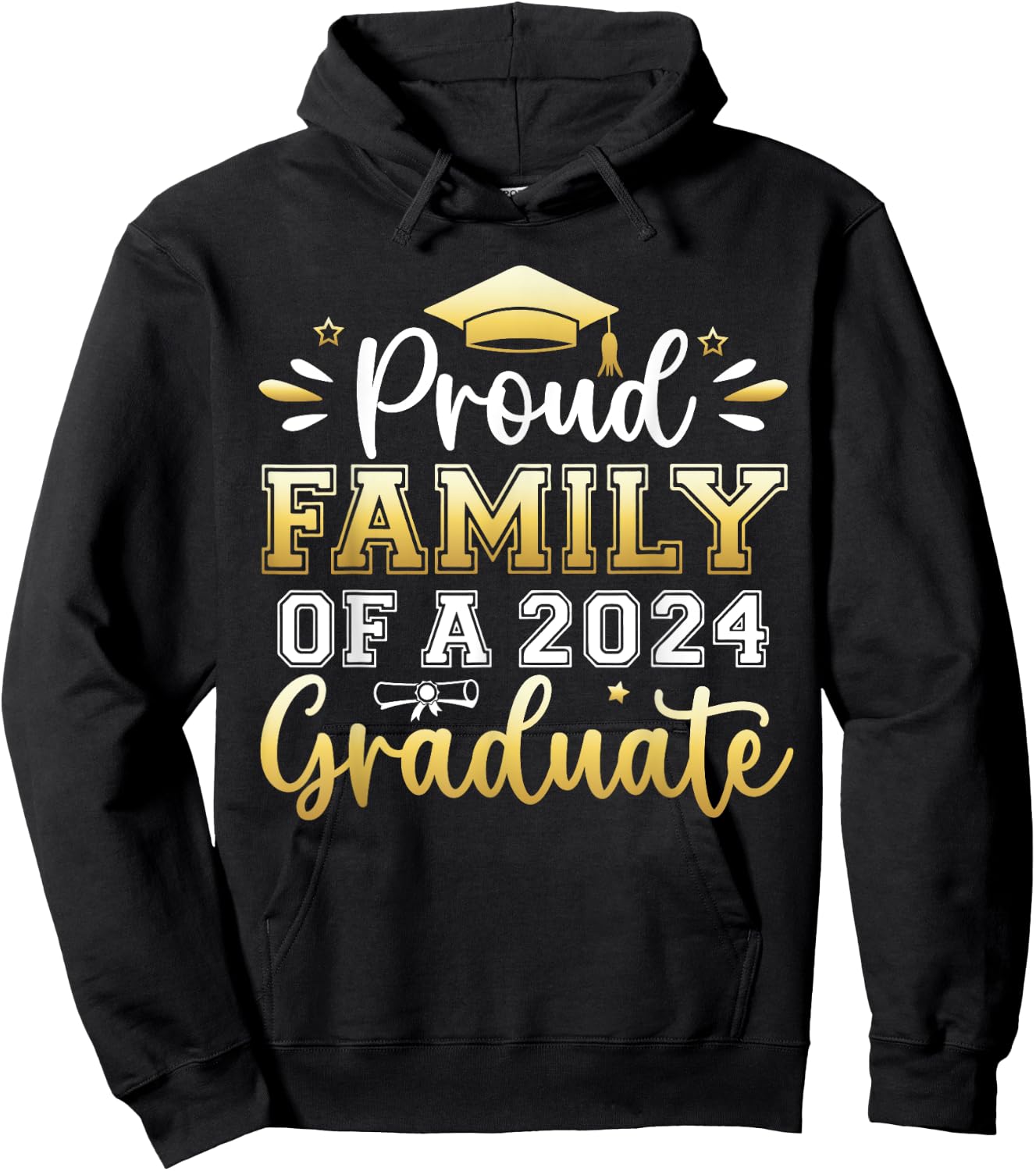 Proud Family of a 2024 Graduate Senior Graduation Men Women Hoodie - Hoodie | Black