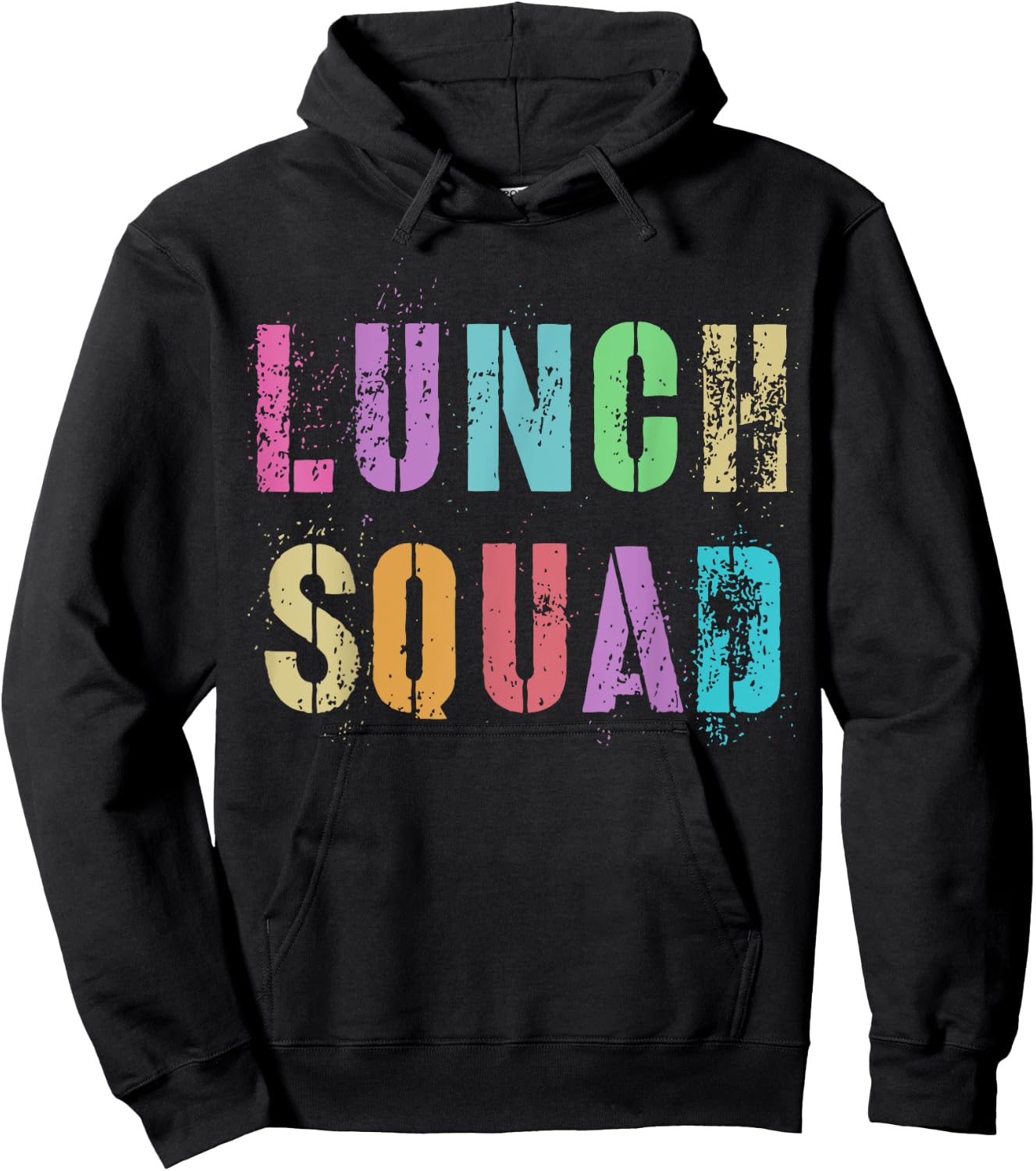 Vintage LUNCH SQUAD Back To School Office Food Service Crew Hoodie - Hoodie | Black