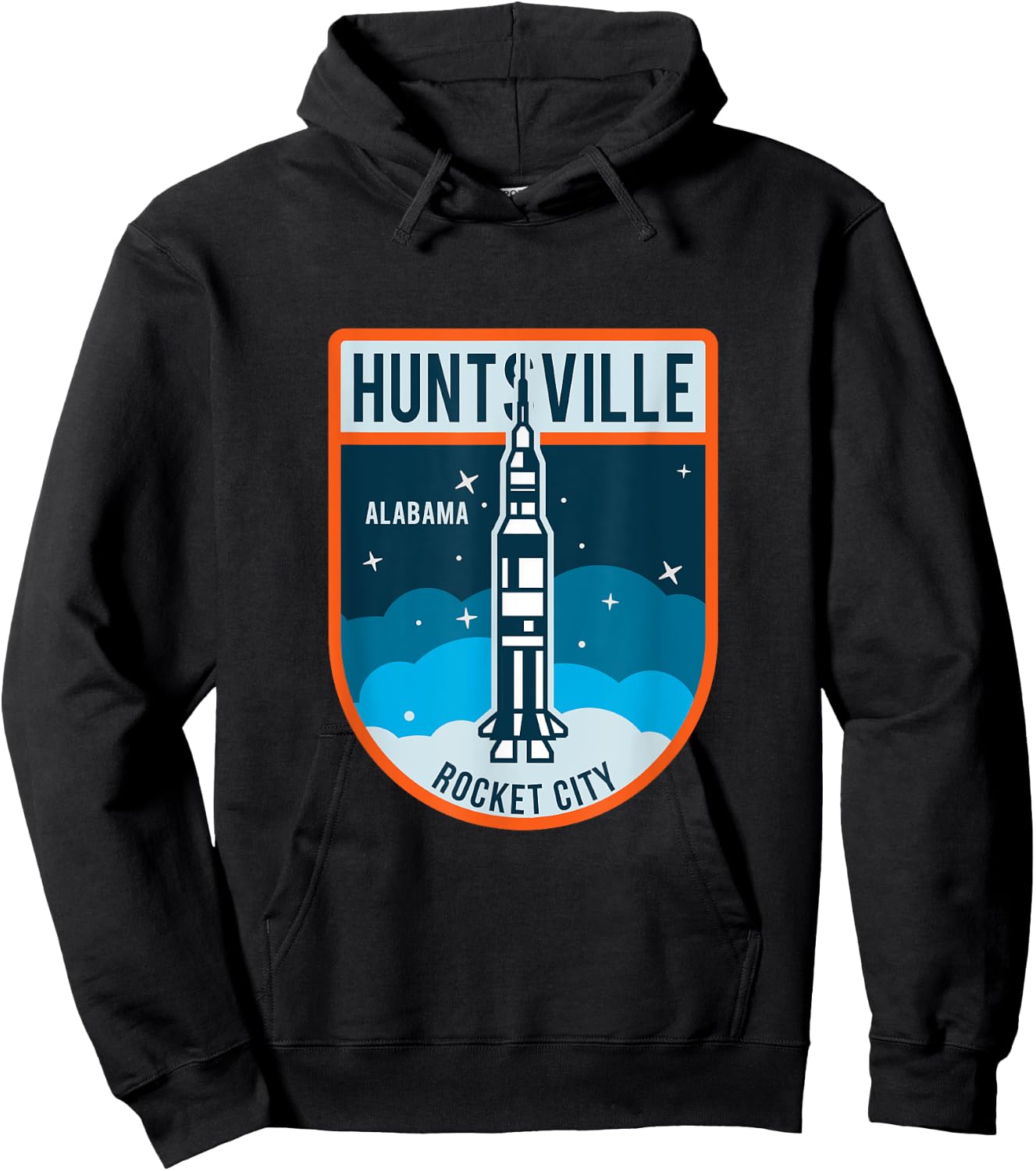 Huntsville Alabama Rocket City Space Ship Spaceflight Hoodie - Hoodie | Black