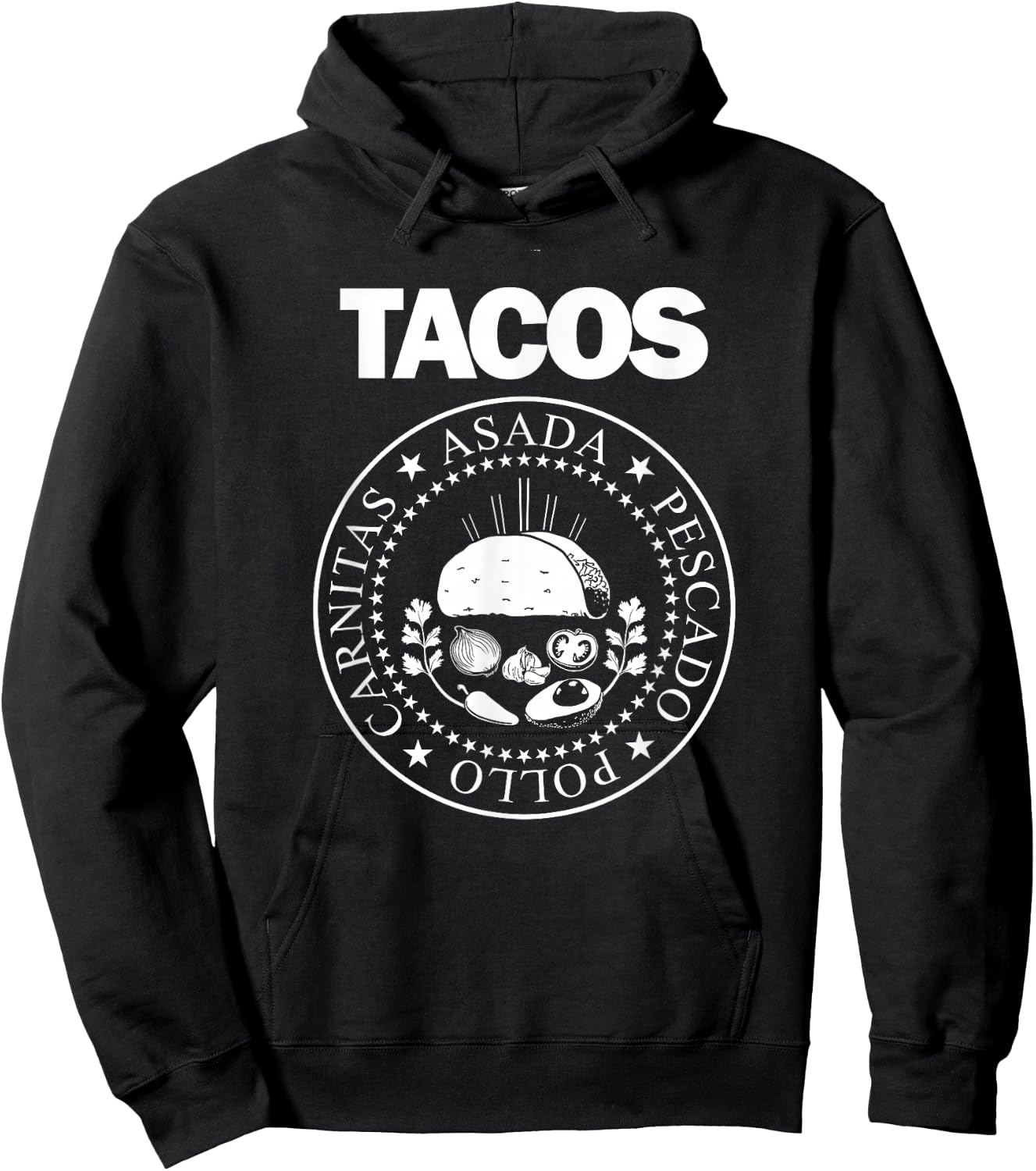 TACOS Asada Pollo Pescado Carnitas Presidential Seal Hoodie - Hoodie | Black