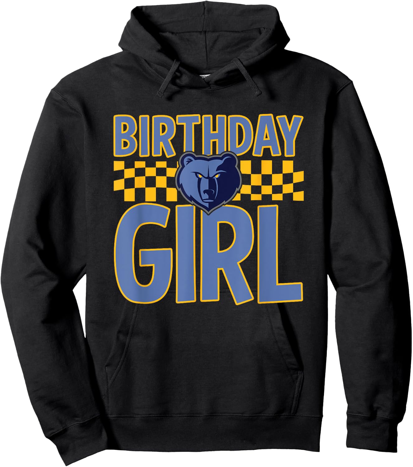 NBA Memphis Grizzlies Birthday Girl Checkered Logo Hoodie - Hoodie | Black