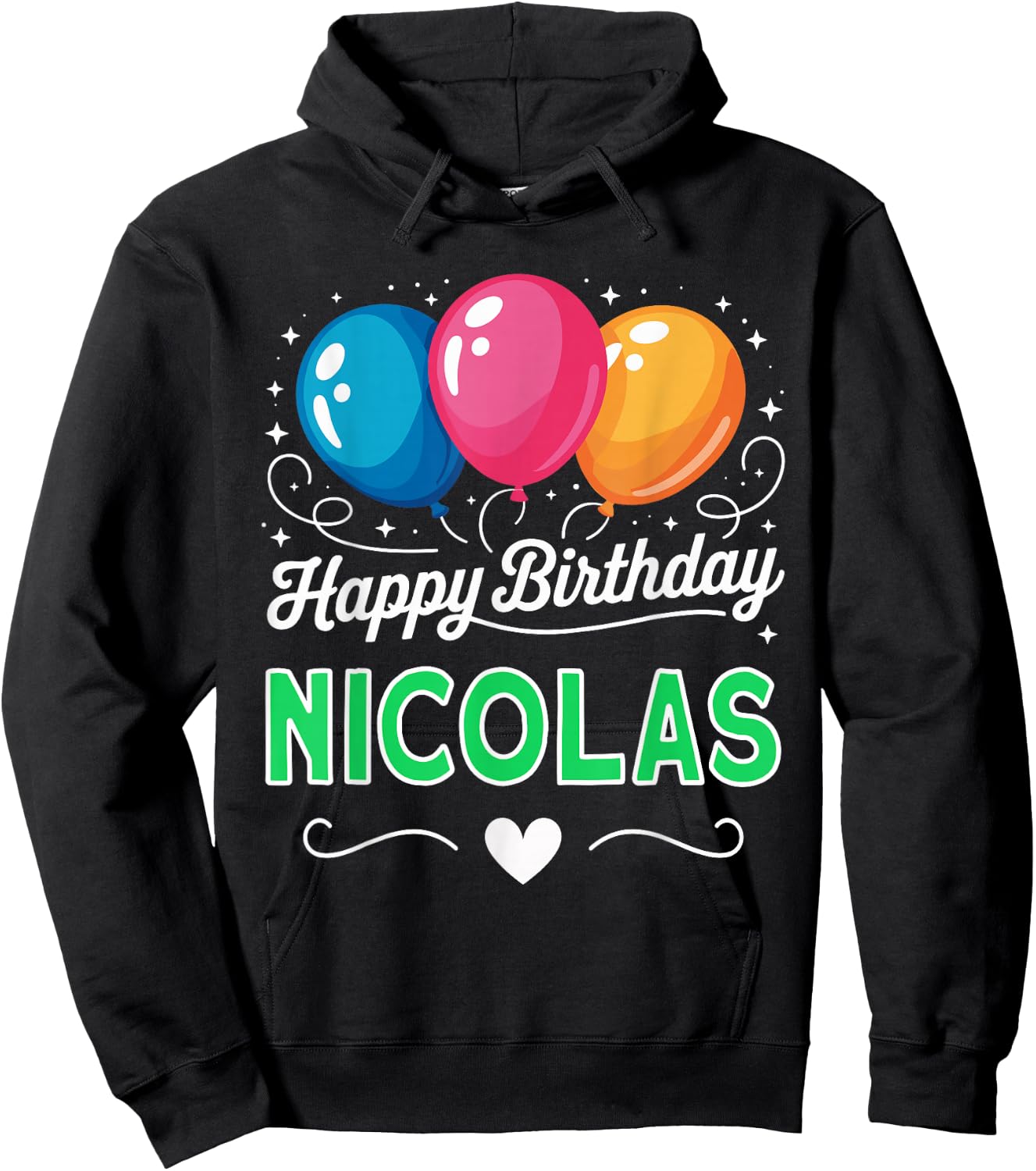 Happy Birthday Nicolas Hoodie - Hoodie | Black