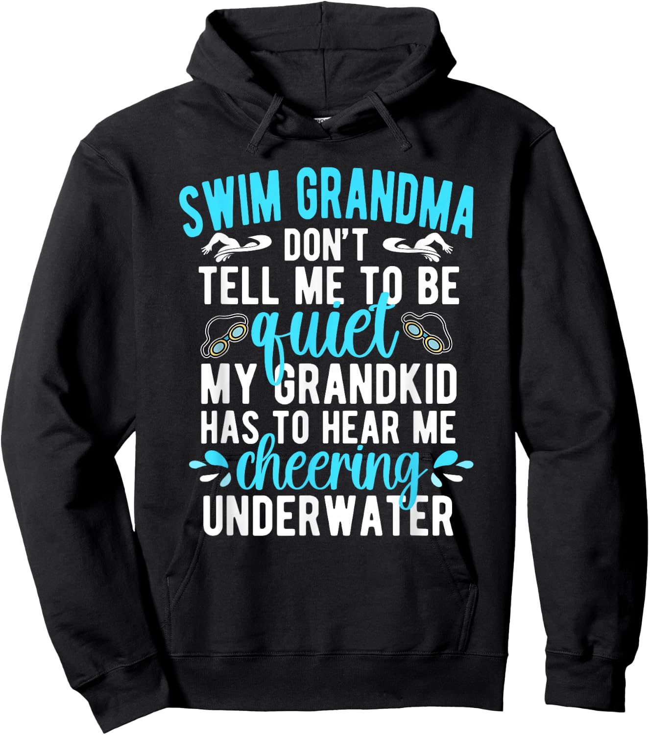 Swim Grandma Funny Swimming Grandma Of A Swimmer Grandma Hoodie - Hoodie | Black