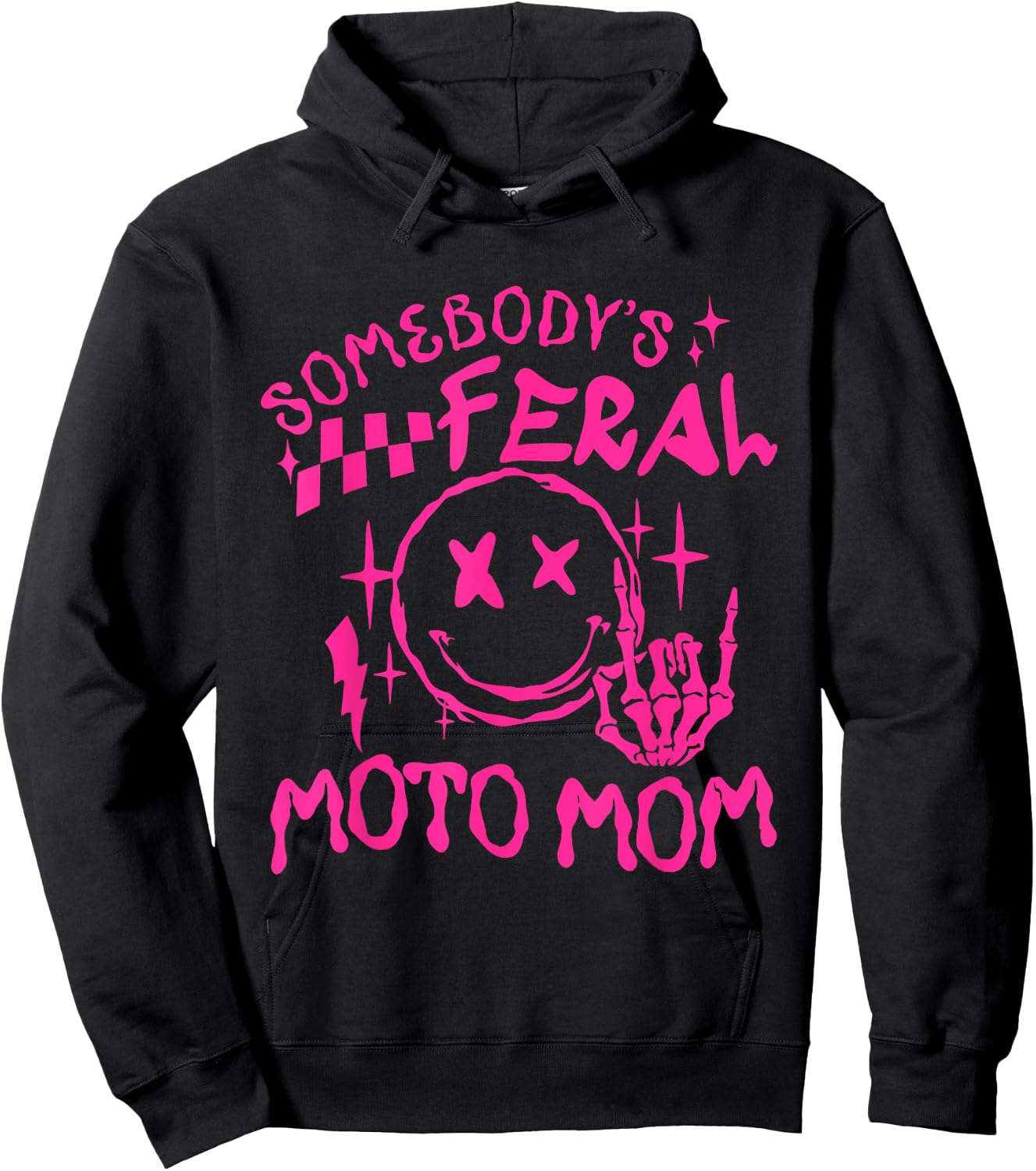 somebody's Feral moto Mom Hoodie - Hoodie | Black