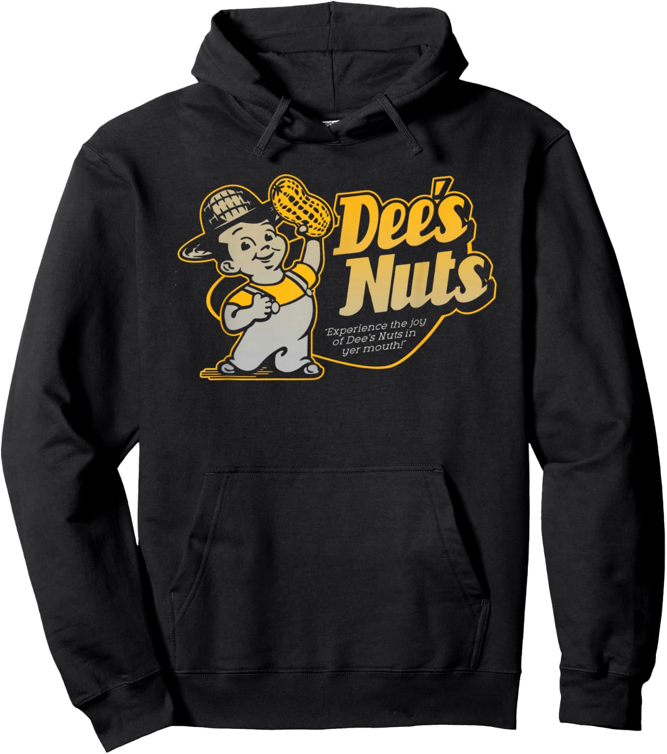 Dee's Nuts: Experience the Joy of Dee's Nuts in Yer Mouth! Hoodie - Hoodie | Black