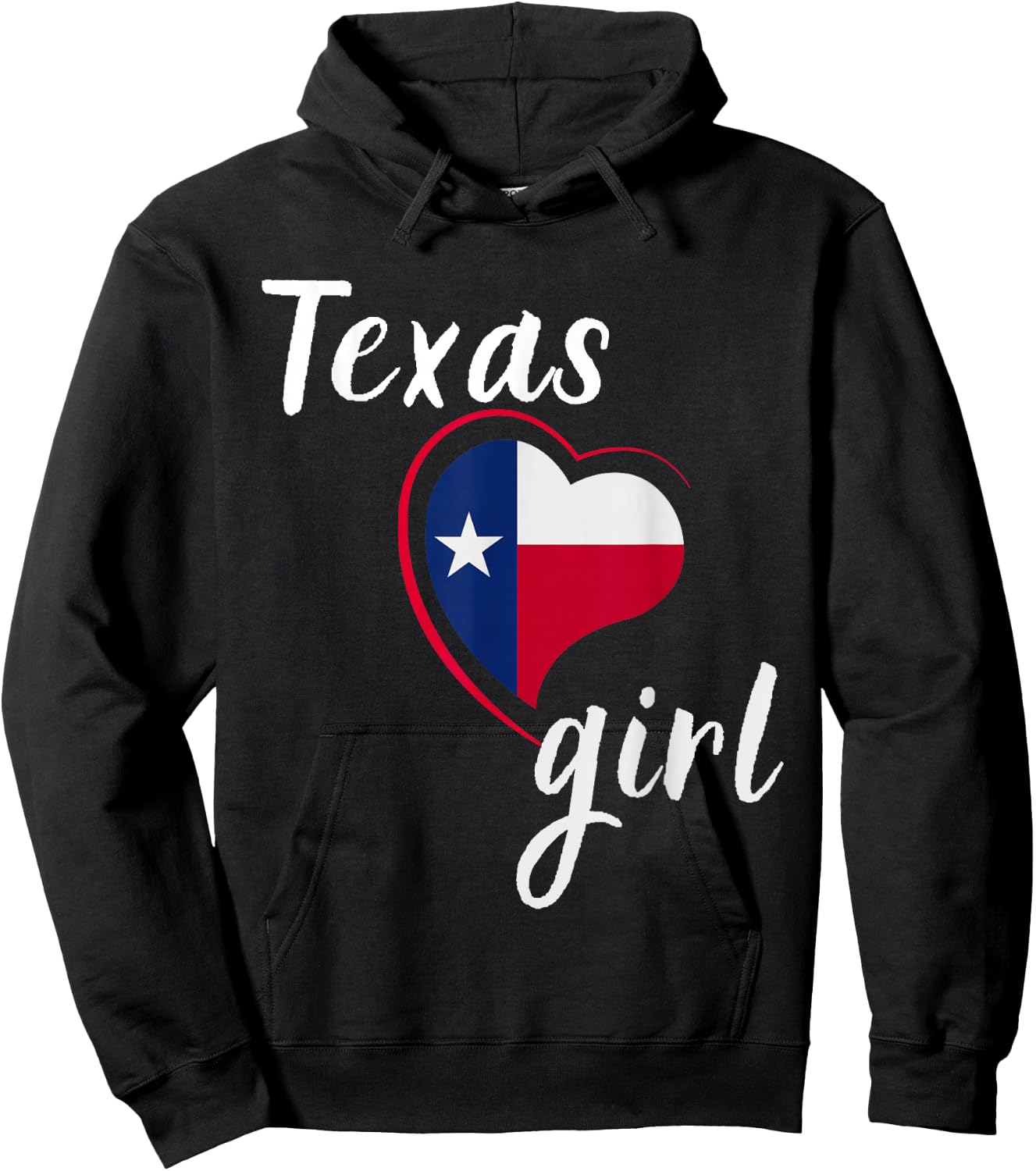 Texas Girl Red White and Blue Texas Flag Hoodie - Hoodie | Black