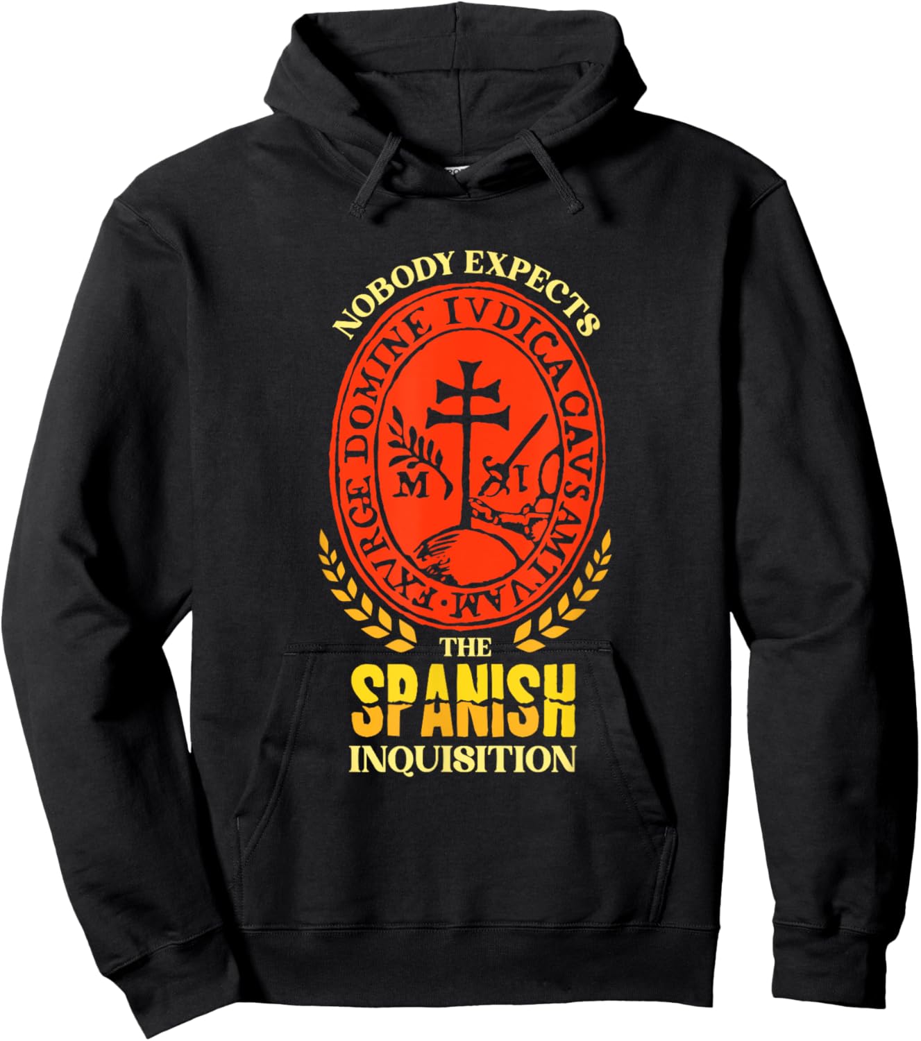 Comedy Nobody Expects the Spanish Inquisition -Adults Black Small Short Sleeve Hoodie - Hoodie | Black