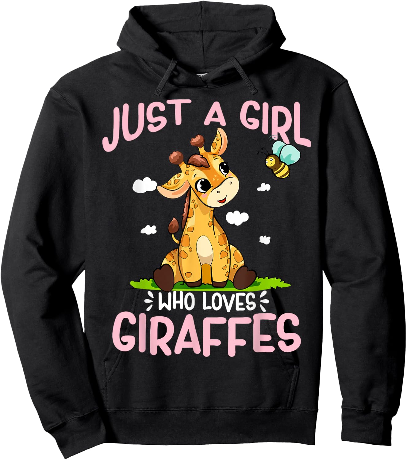 Just A Girl Who Loves Giraffes Cute Baby Giraffe Hoodie - Hoodie | Black