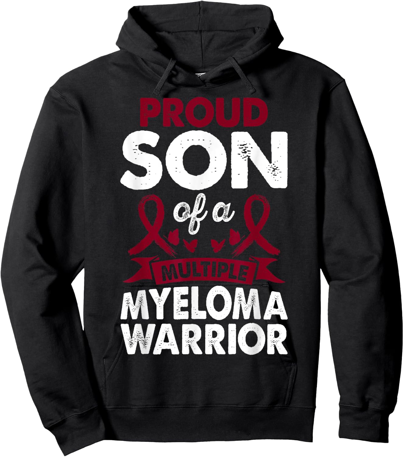 Son Of Multiple Myeloma Warrior Awareness Month Burgundy Hoodie - Hoodie | Black