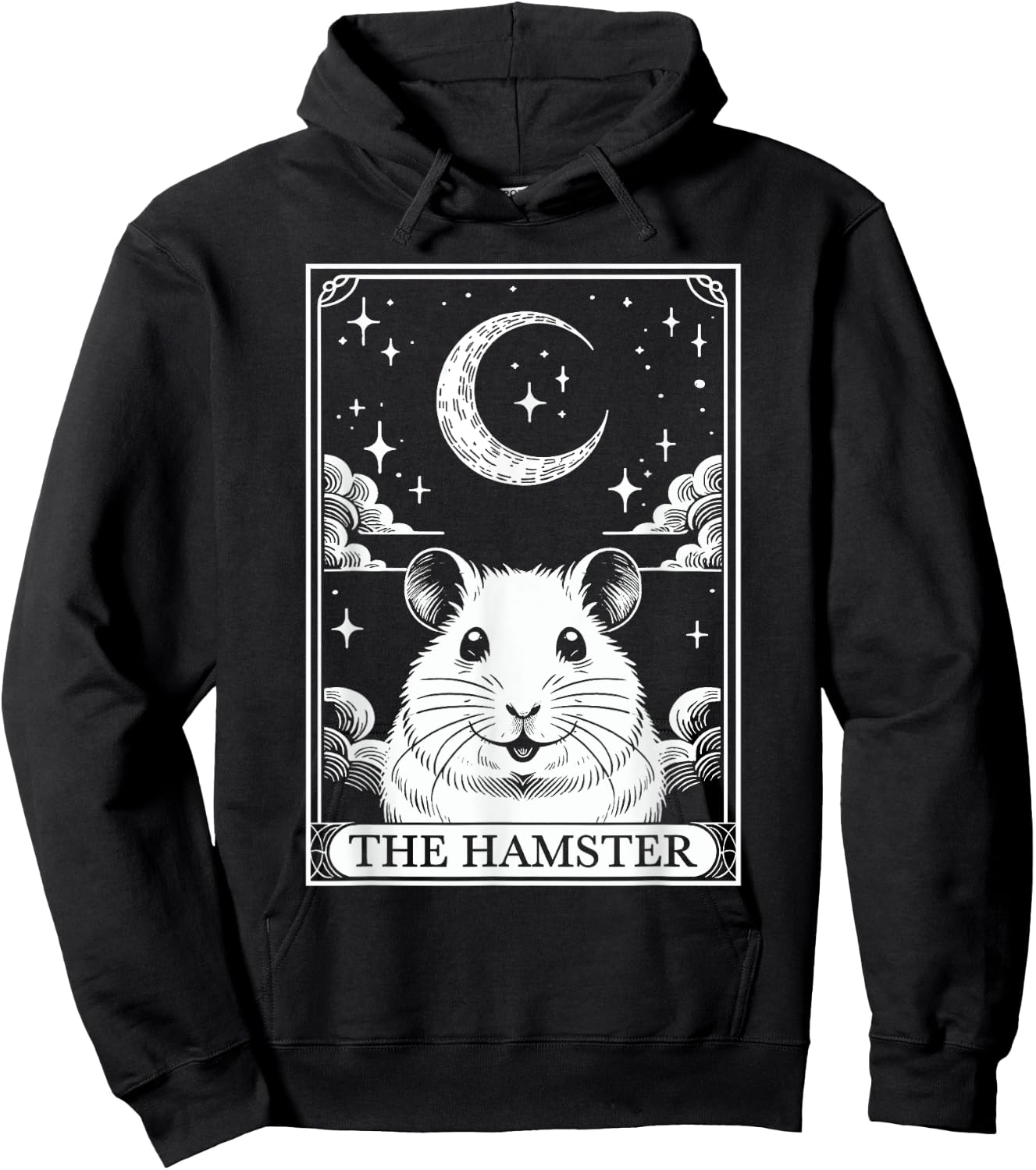 Tarot Card Vintage Crescent Moon Hamster Mom Pet Lovers Hoodie - Hoodie | Black